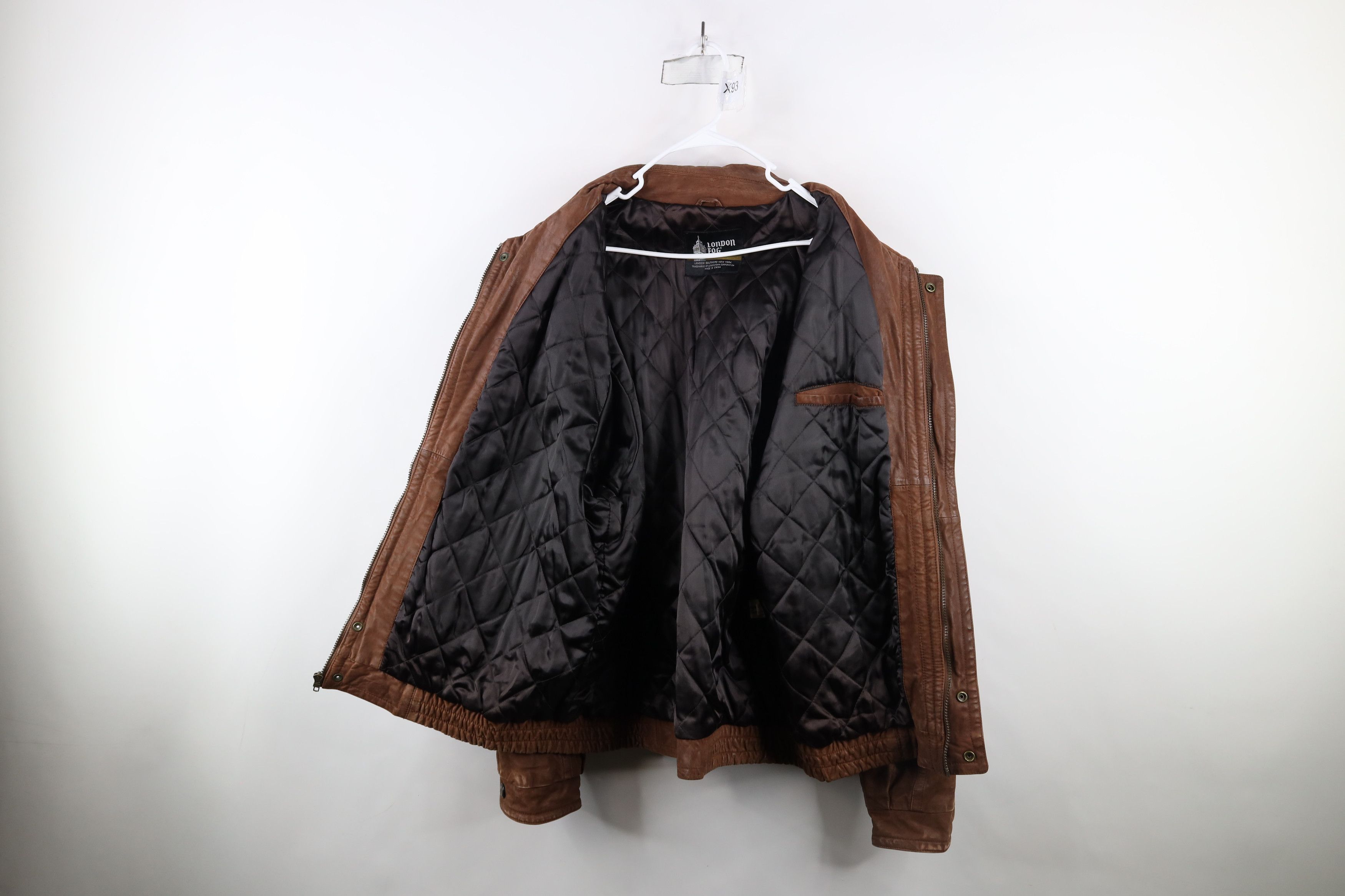 Vintage Vintage 90s Streetwear Quilted Leather Bomber Jacket Brown Size US XXL / EU 58 / 5 - 9 Thumbnail