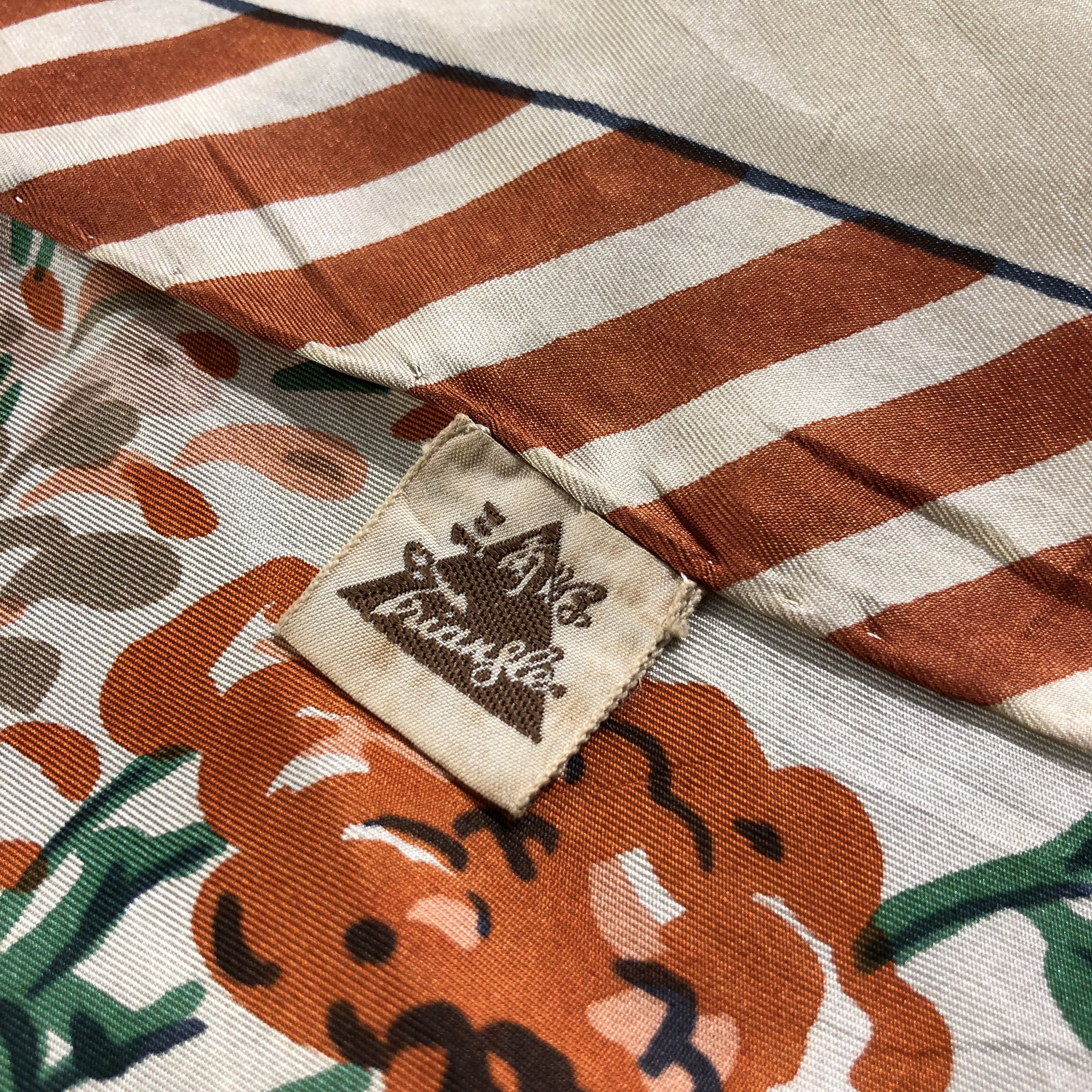 Vintage Luxury Hand Rolled Floral Silk Scarf M402 Size ONE SIZE - 16 Thumbnail