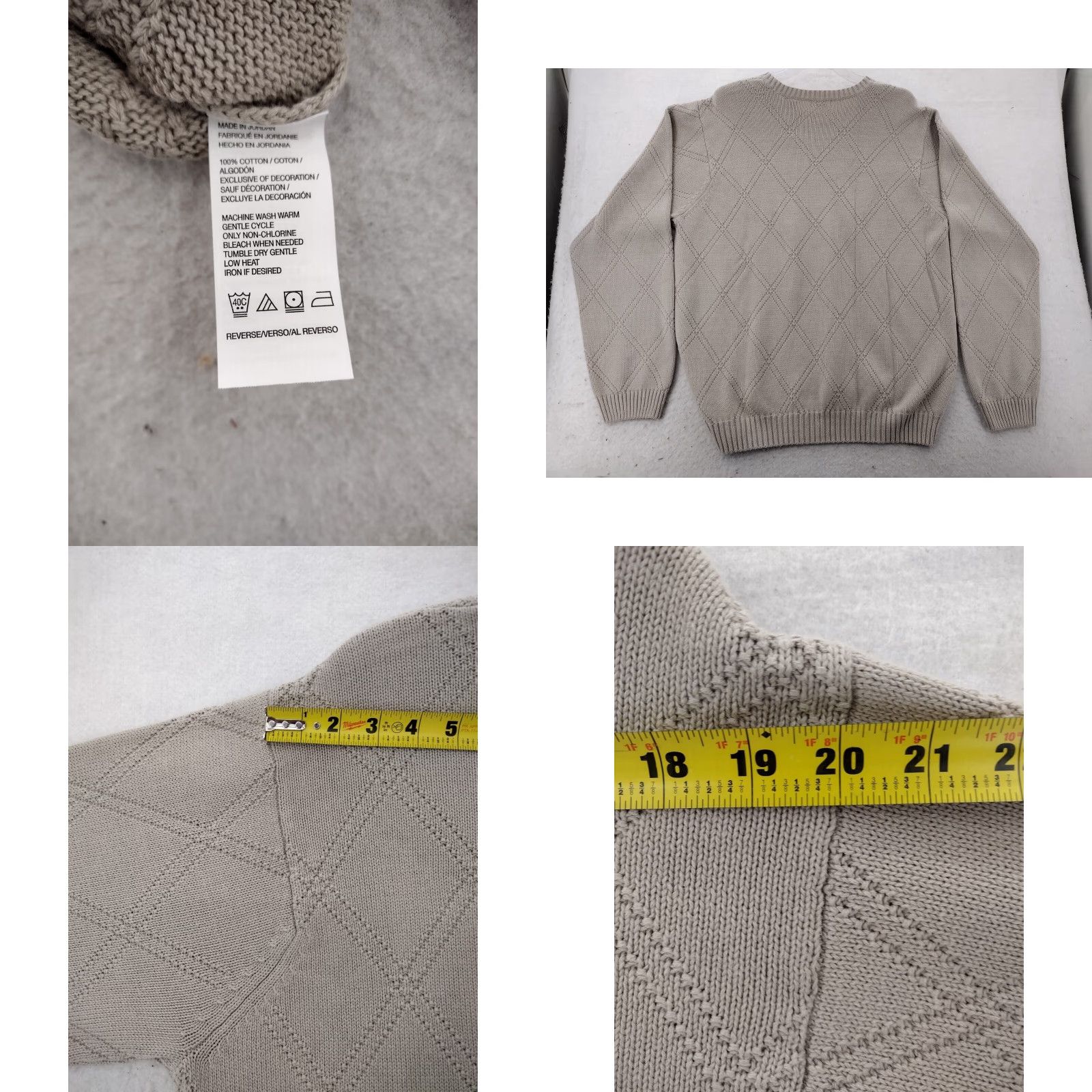 Izod IZOD Sweater Mens XL Beige Cotton Knit Pullover Crewneck Casual NWT Mens Size US XL / EU 56 / 4 - 8 Thumbnail