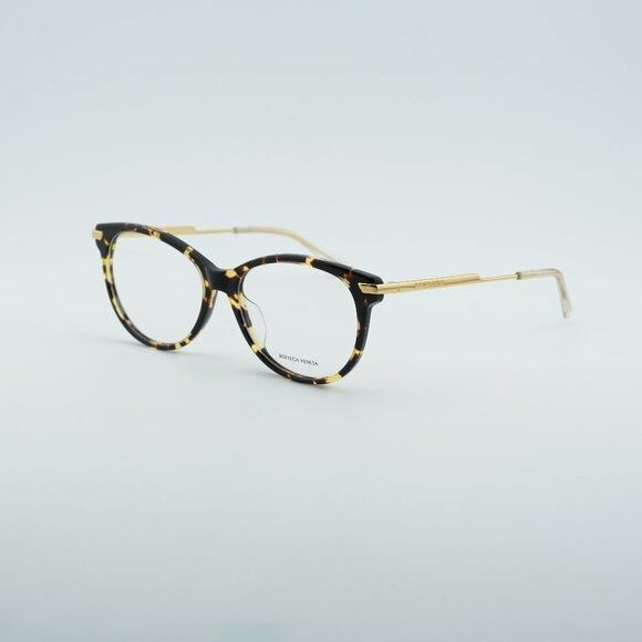 Bottega Veneta Bottega Veneta BV1039O 002 Eyeglasses Havana/Gold 53mm Oval Size ONE SIZE - 1 Thumbnail