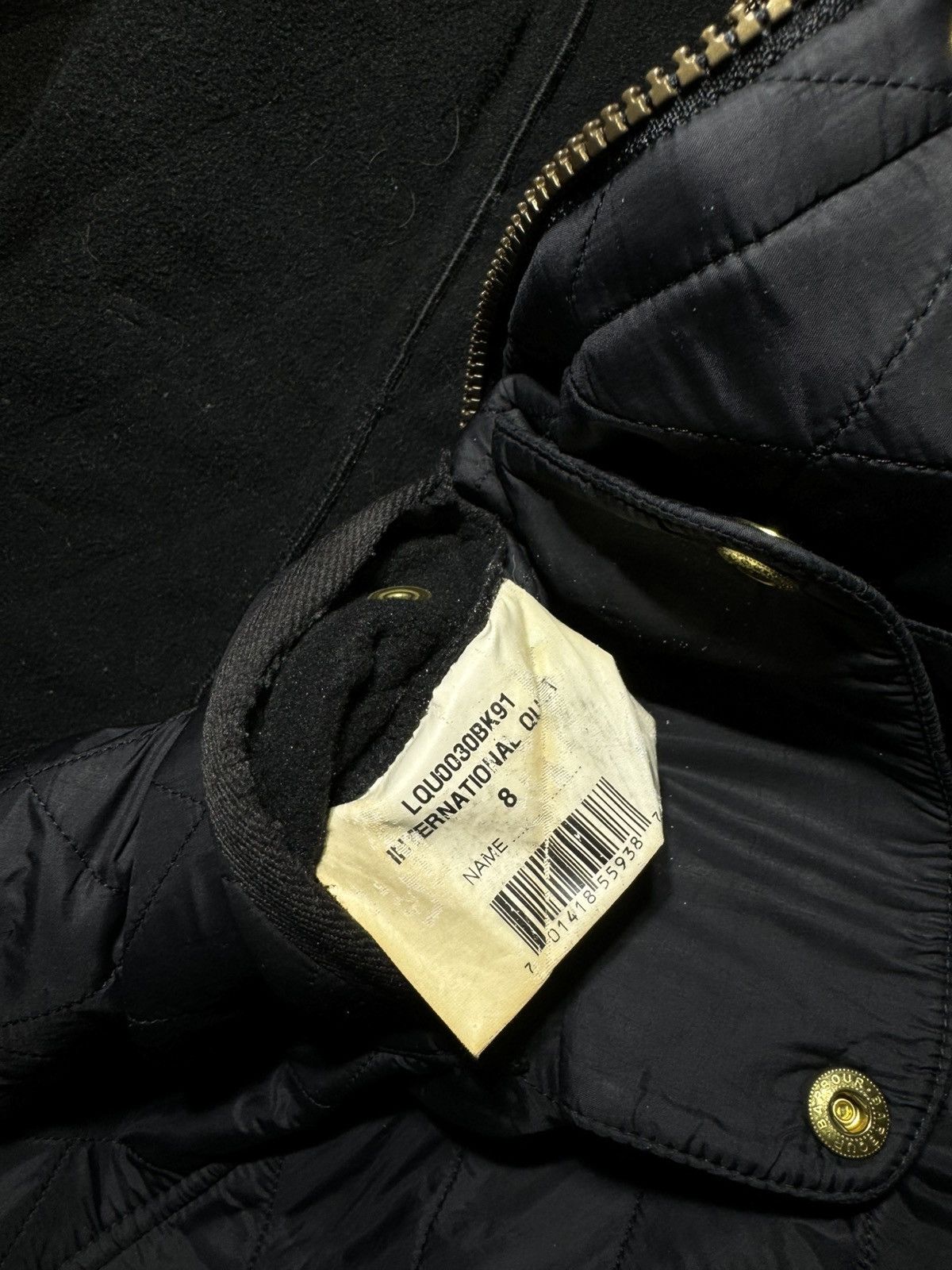Barbour × Vintage Barbour International Black “Polar Quilt” Lined Jacket Size S / US 4 / IT 40 - 12 Thumbnail