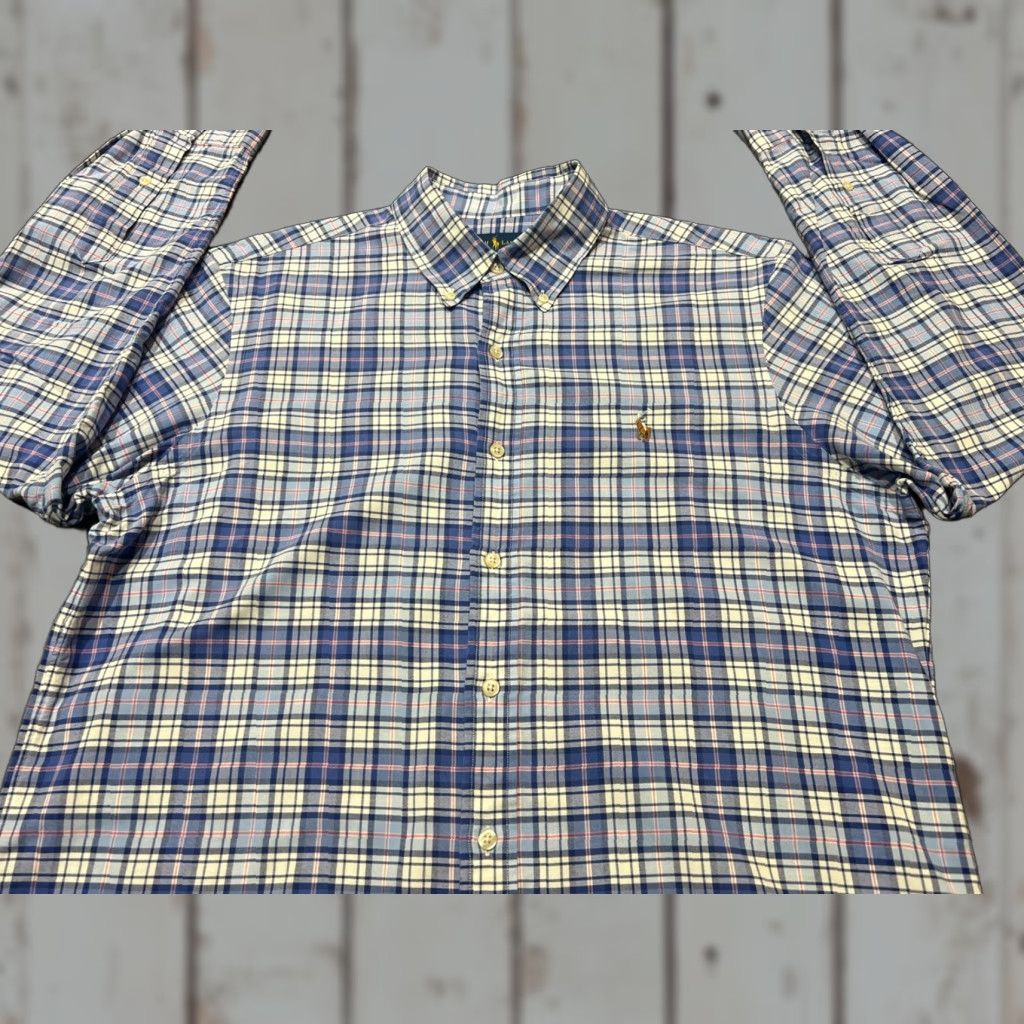 Ralph Lauren Ralph Lauren Button-Up Shirt Plaid Long Sleeve Men’s Blue White Pink L Oxford Casual Workwear Size US L / EU 52-54 / 3 - 1 Thumbnail