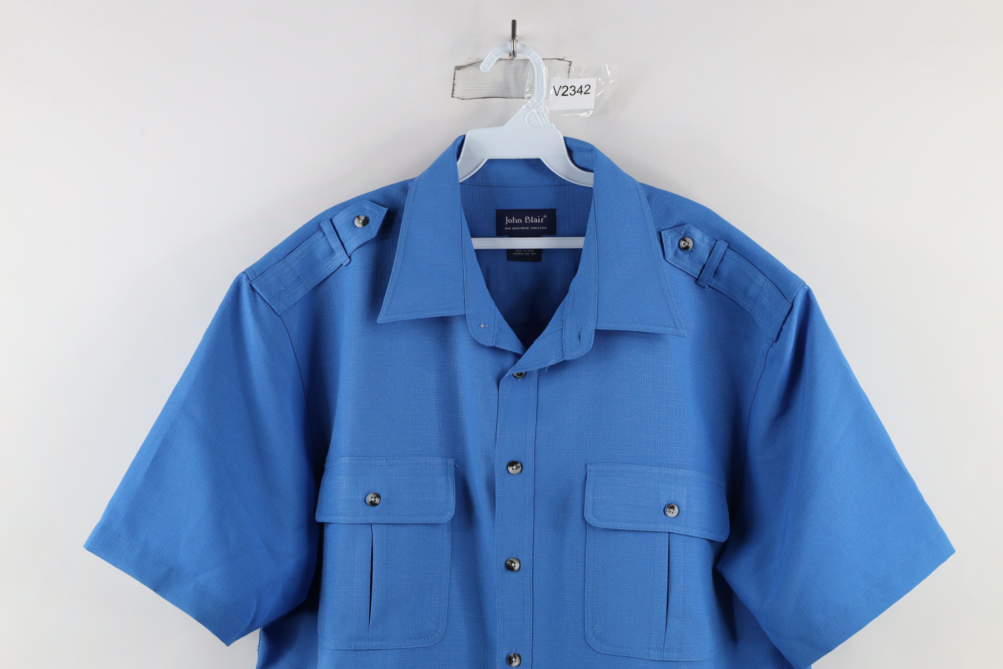 Vintage Vintage 90s Streetwear Bush Short Sleeve Button Shirt Blue Size US XL / EU 56 / 4 - 2 Thumbnail