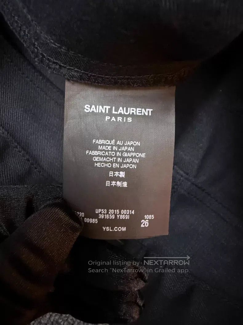 Saint Laurent Paris Saint Laurent Paris Black Knife Cut Destroyed Denim Jeans Size US 26 / EU 42 - 5 Thumbnail