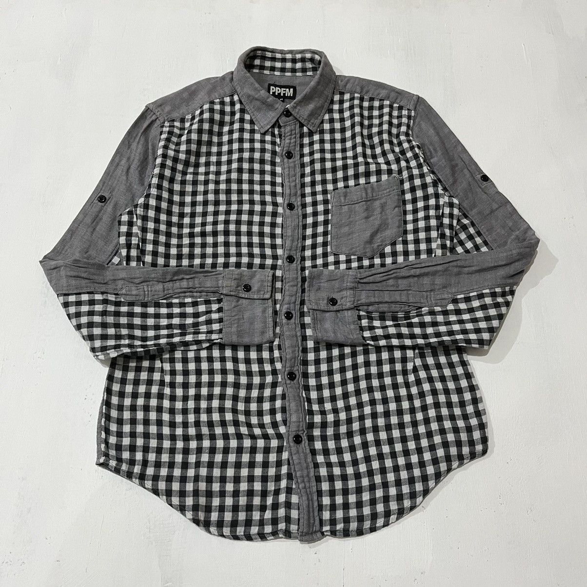 Japanese Brand PPFM Checkerd Button Up Shirt Size US M / EU 48-50 / 2 - 3 Thumbnail