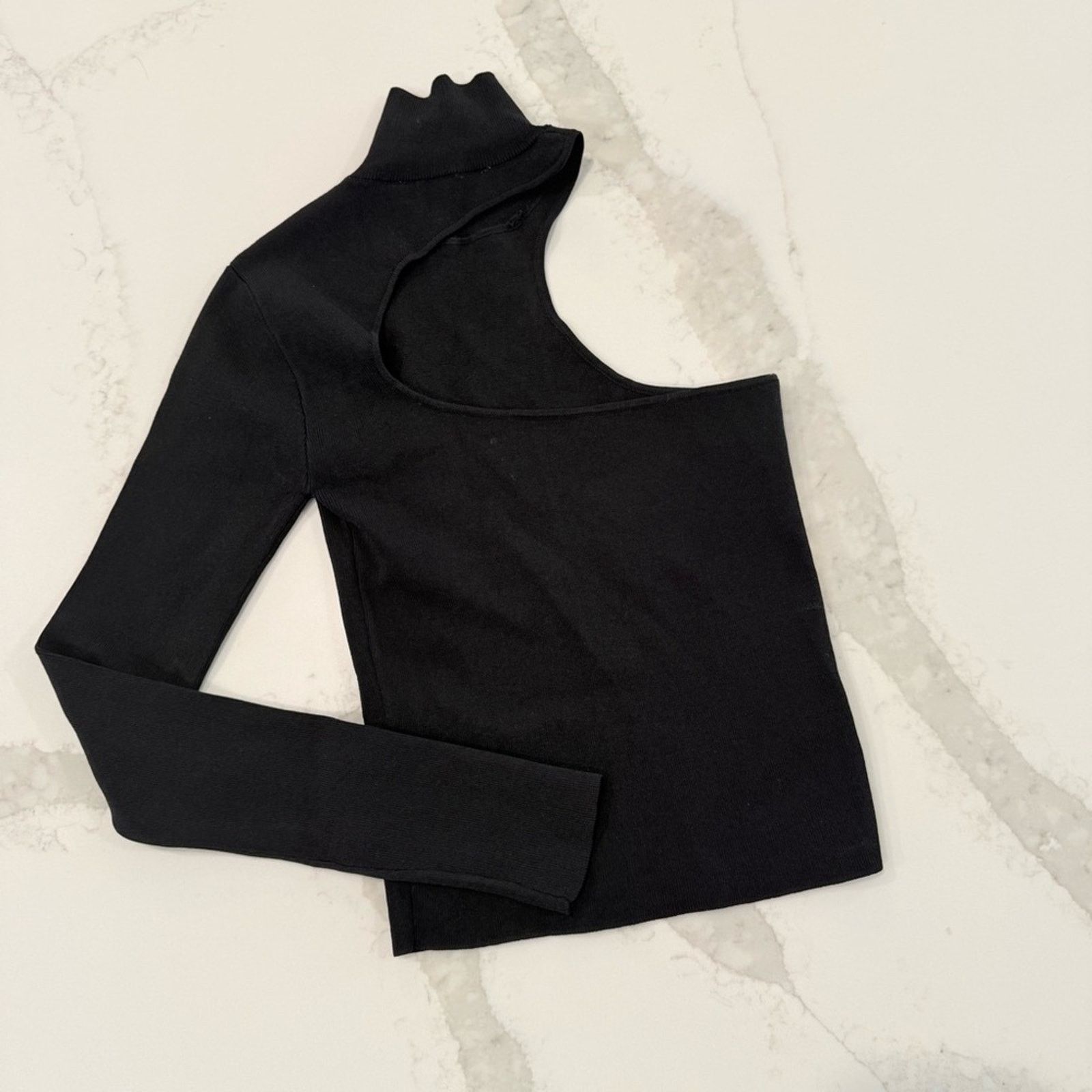 Zara Zara High Neck Ribbed Asymmetrical Long Sleeve Womens Small Size S / US 4 / IT 40 - 7 Thumbnail