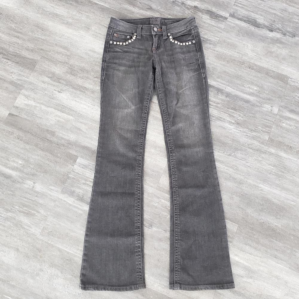 Designer Black Bling Detailed SDF Bootcut Jean Size 30" / US 8 / IT 44 - 1 Thumbnail