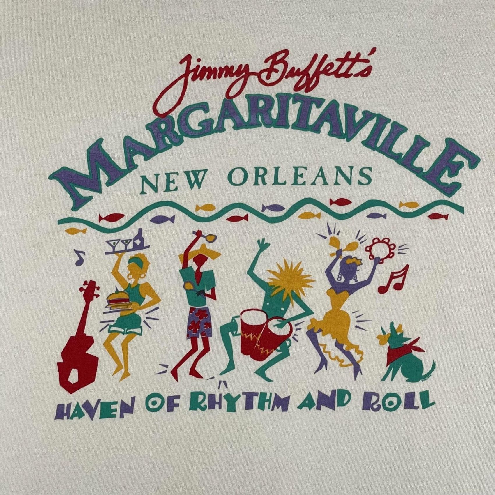 Hanes VINTAGE Hanes Shirt Mens XL White Jimmy Buffett Margaritaville New Orleans Tee Size US XL / EU 56 / 4 - 4 Thumbnail