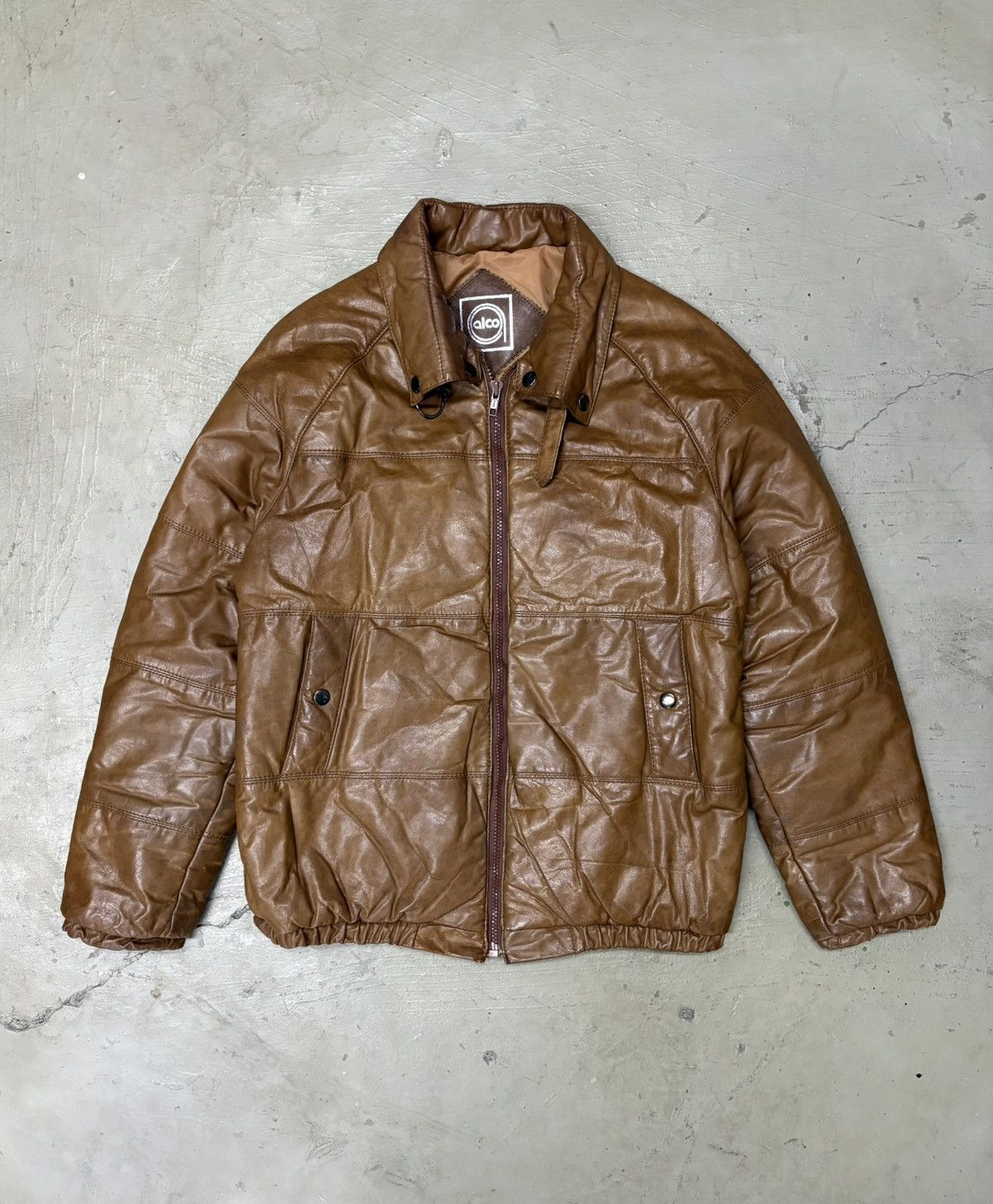 Vintage KanyeWest Vintage Brown Synthetic Leather Puffer Jacket Size US M / EU 48-50 / 2 - 1 Thumbnail