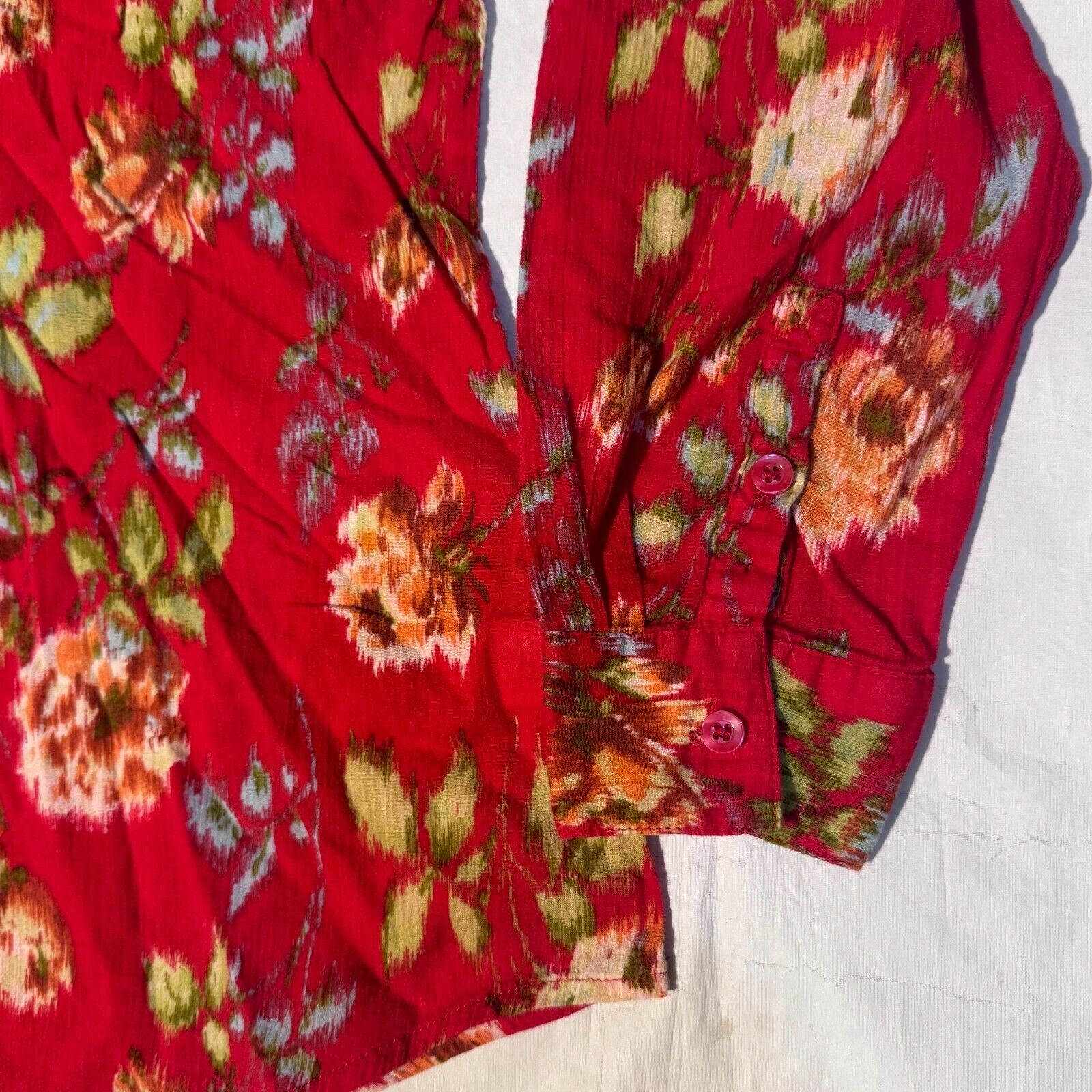 Pendleton Pendleton Floral Blouse Sz XL Roll Tab Sleeve Cotton Peasant Size XL / US 12-14 / IT 48-50 - 3 Thumbnail