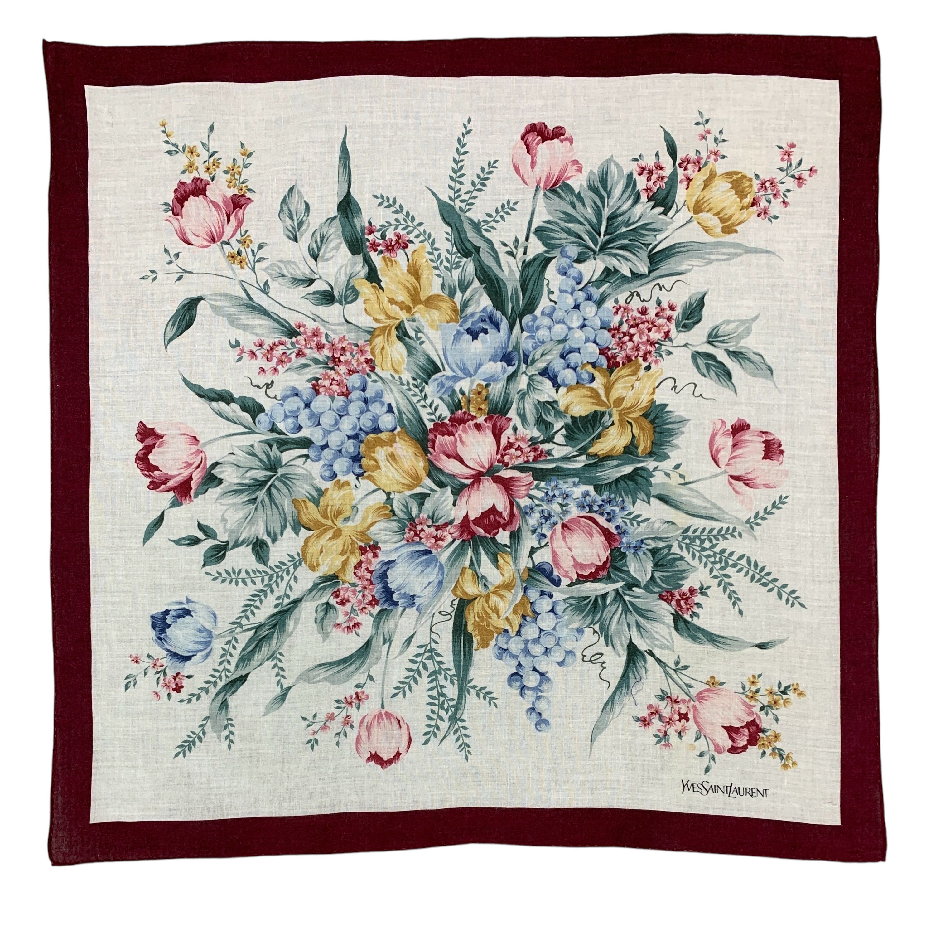 Vintage × Yves Saint Laurent Vintage Yves Saint Laurent Scarf Handkerchief - HKA975 Size ONE SIZE - 2 Thumbnail