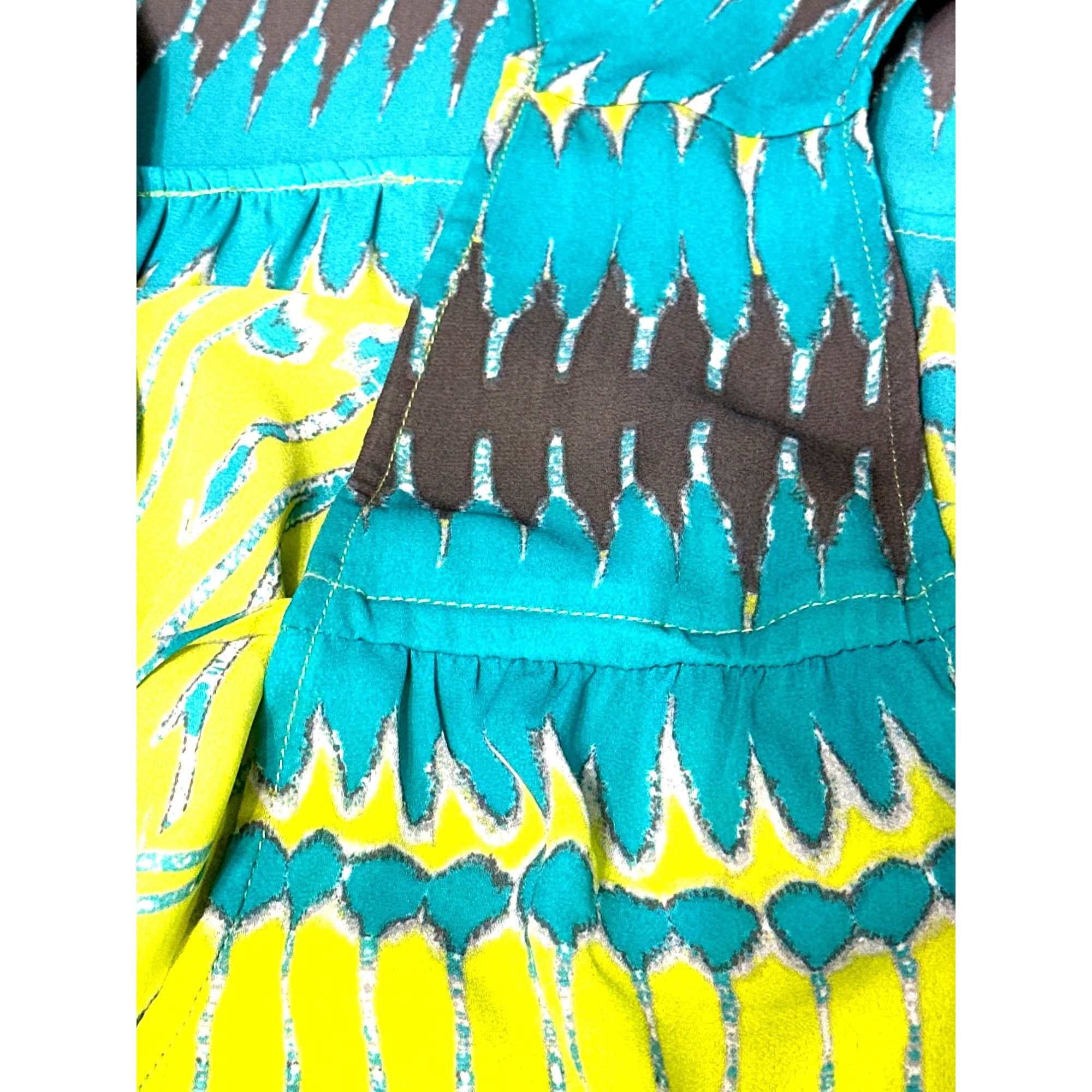 Other CCC Electric Lime Green Print Tank Tie Front Abstract Boho B Size M / US 6-8 / IT 42-44 - 11 Thumbnail
