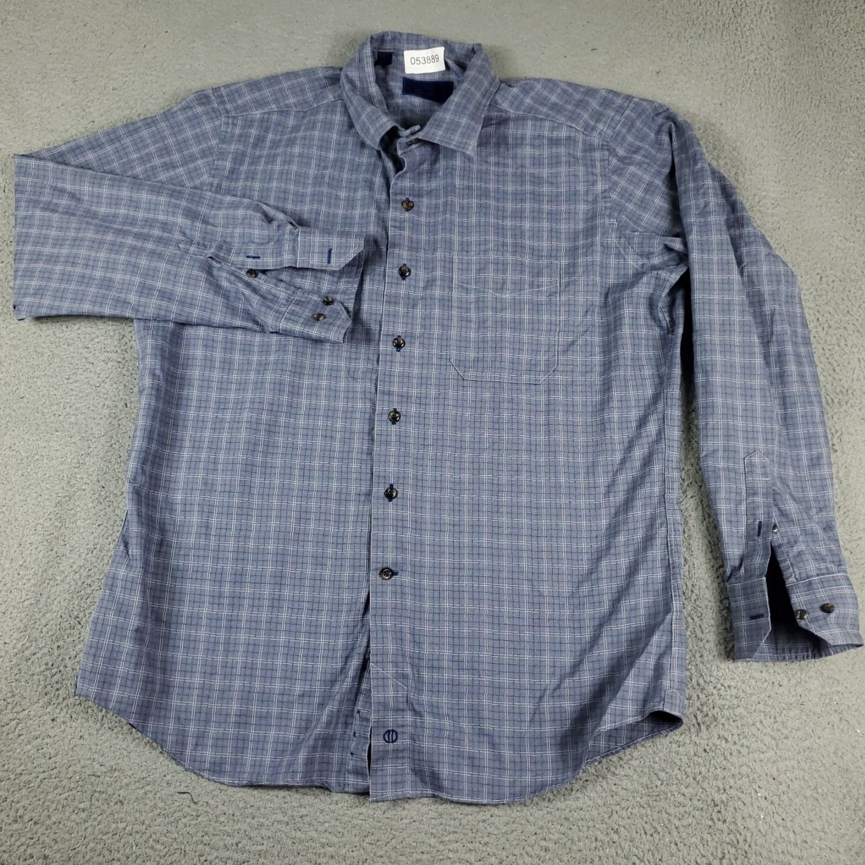 David Donahue David Donahue Shirt Mens XL Blue Plaid Casual Button Up Long Sleeve Size US XL / EU 56 / 4 - 2 Thumbnail