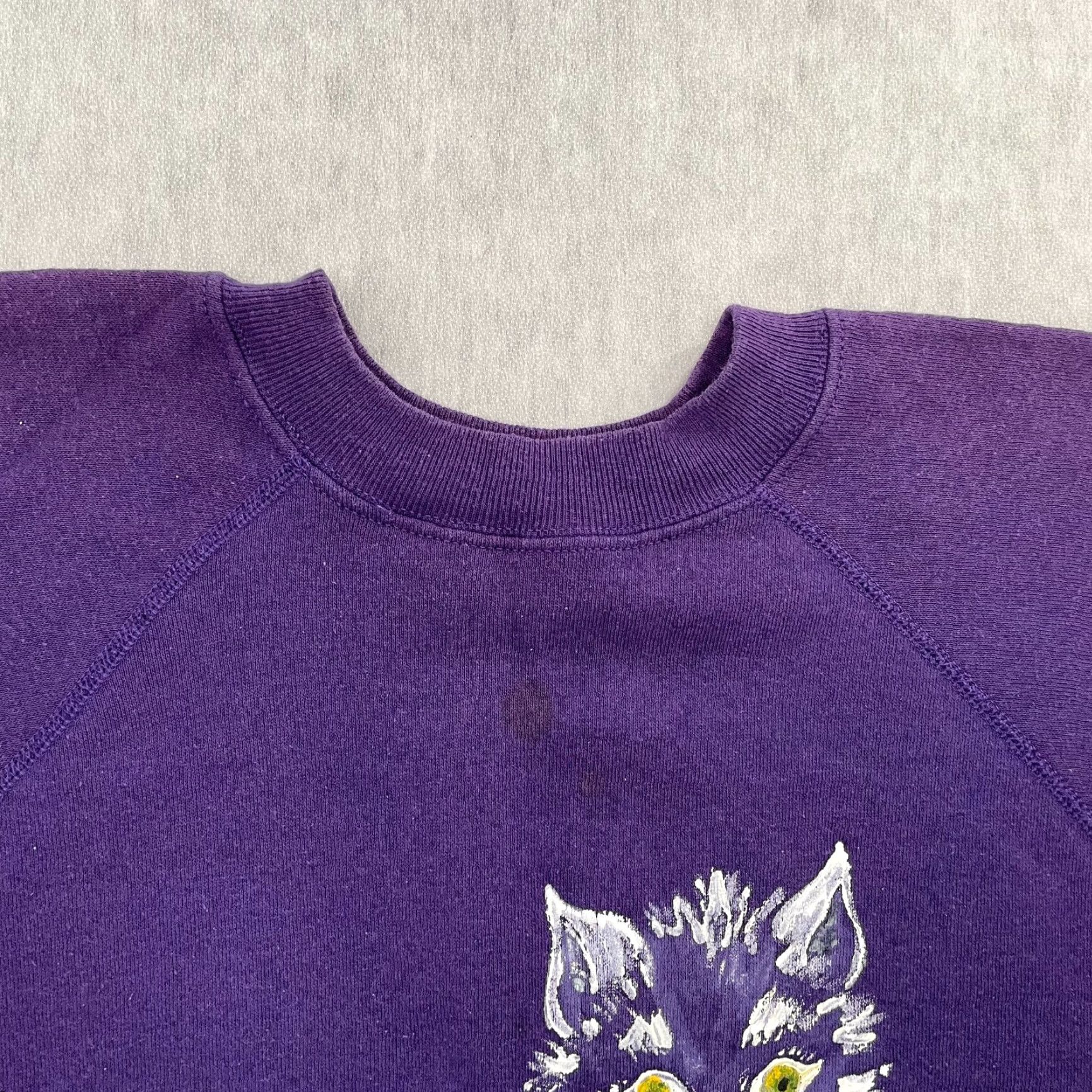 Vintage VINTAGE Parrill Cat Sweater Pullover Women Large Purple Fleece 90s Casual Ladies Size L / US 10 / IT 46 - 3 Thumbnail