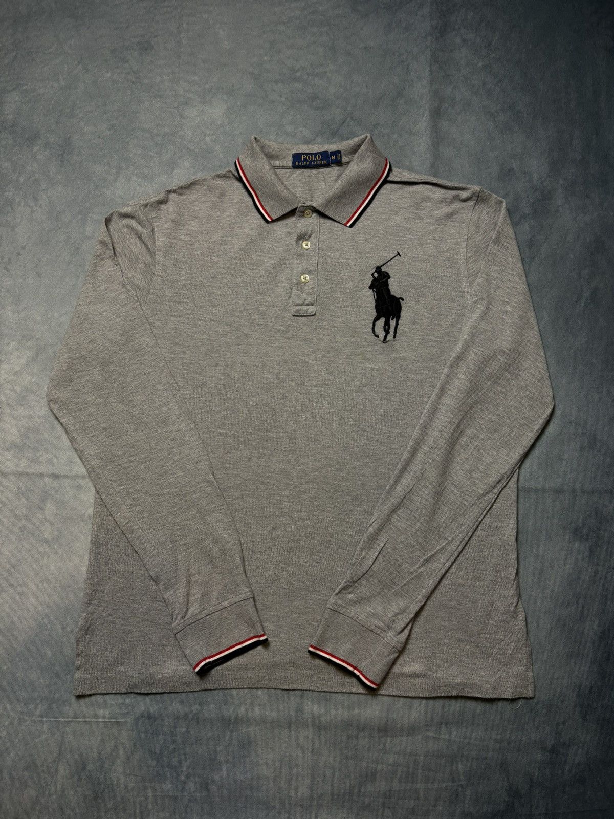 Polo Ralph Lauren × Vintage Ralph Lauren Long Sleeve Polo Shirt Grey – Size M Size US M / EU 48-50 / 2 - 1 Thumbnail