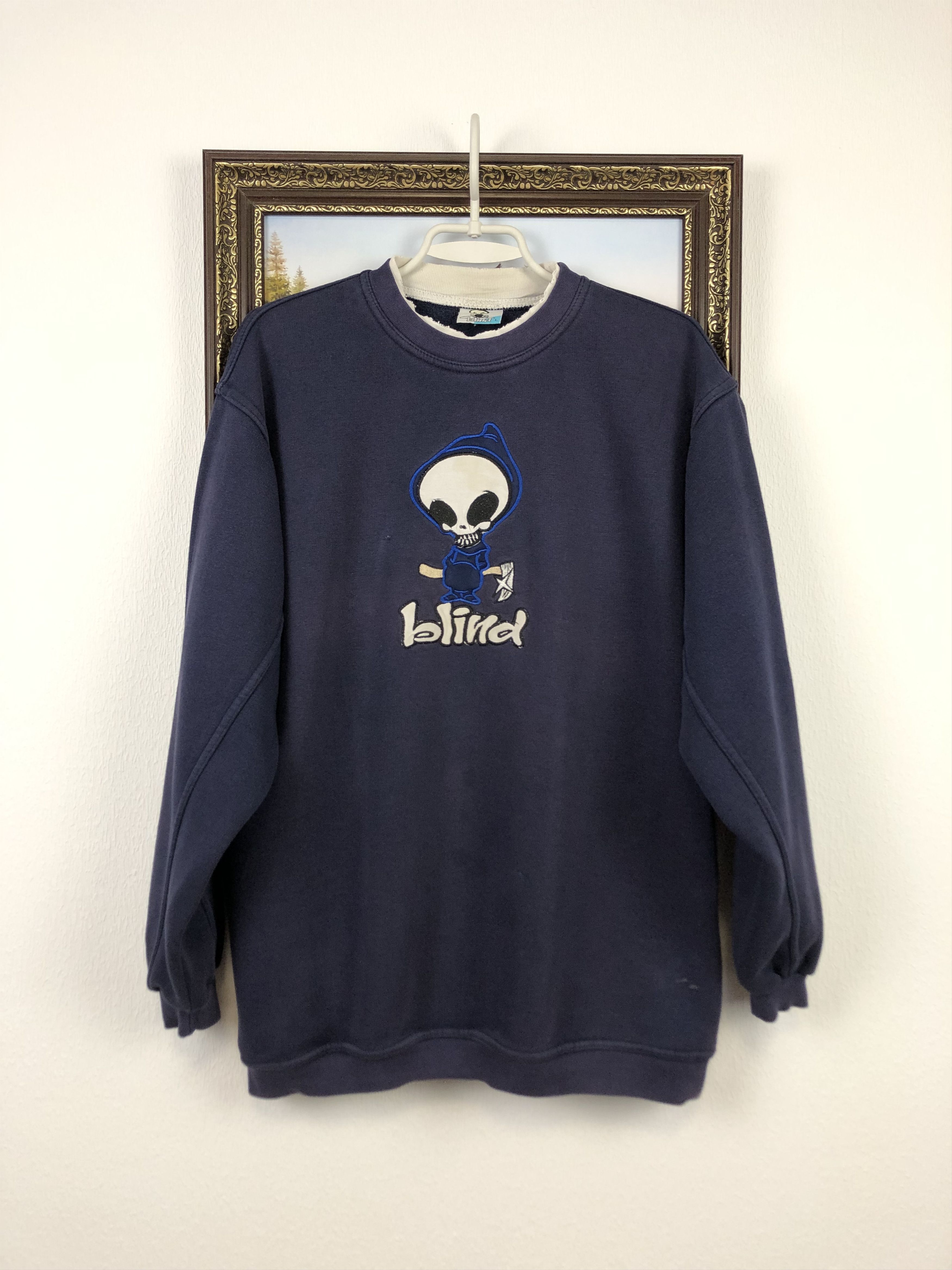 Vintage Vintage 90's Blind Skateboard Black Sweatshirt Rare Size US M / EU 48-50 / 2 - 1 Thumbnail