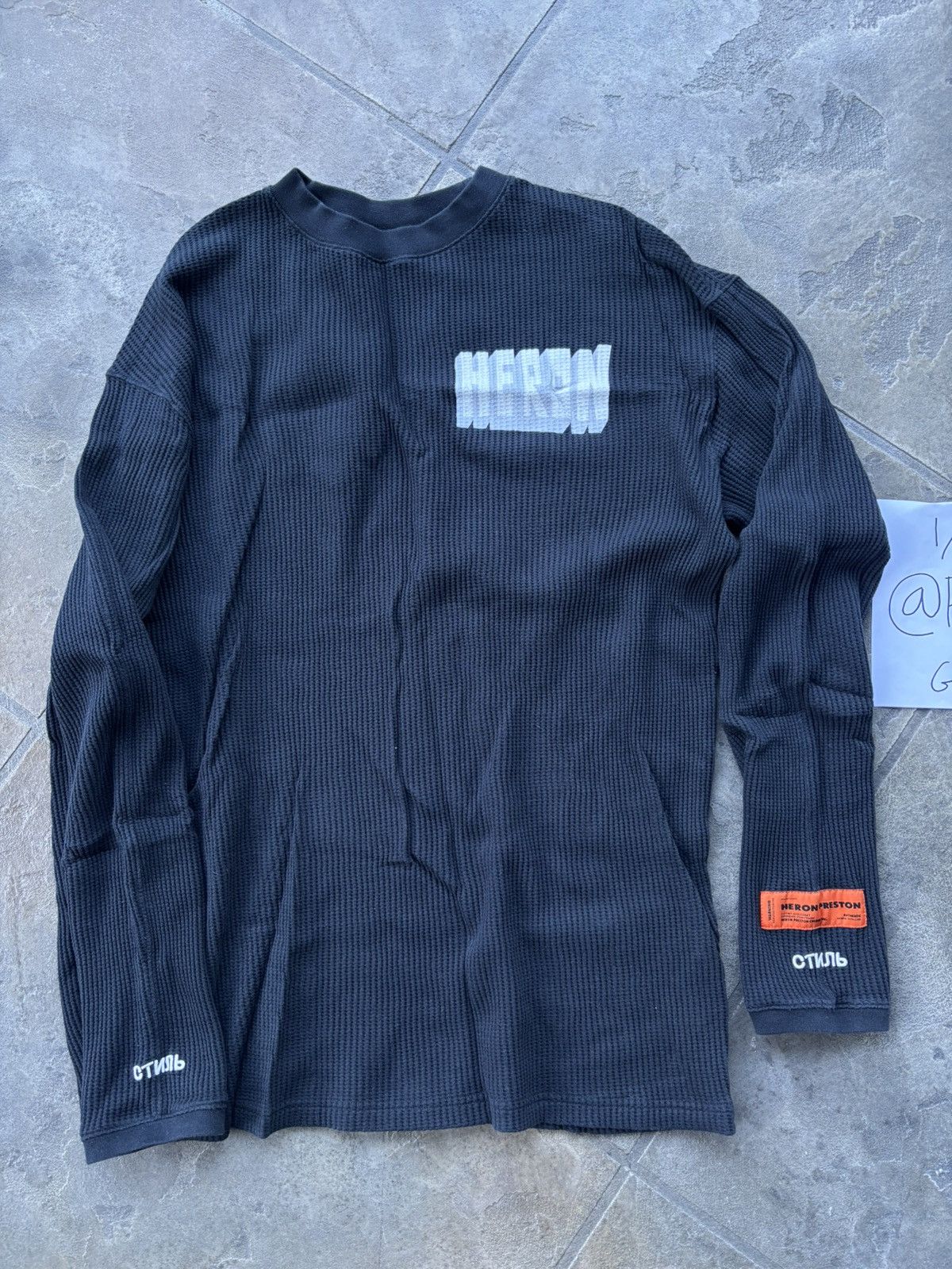 Heron Preston Heron Preston Waffle Knit Printed Sweater Size US XL / EU 56 / 4 - 1 Thumbnail