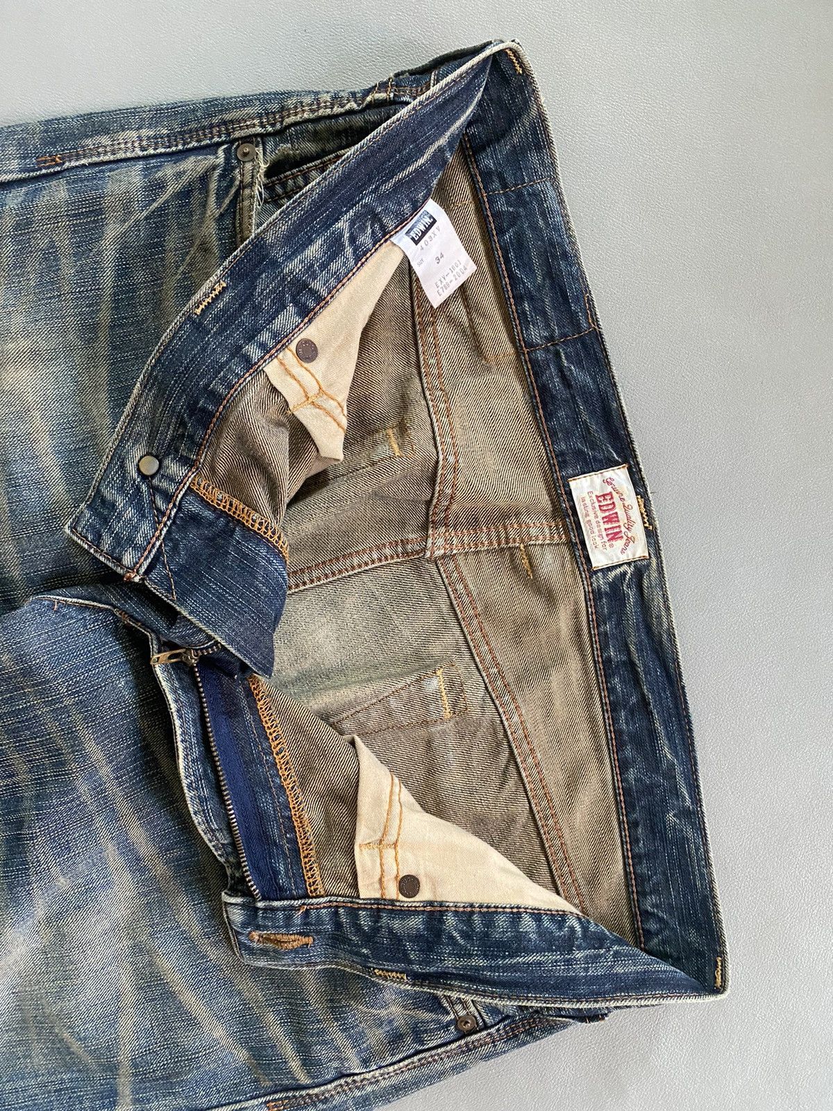 Edwin × If Six Was Nine × Le Grande Bleu (L.G.B.) Vintage Edwin Mud Wash Distressed Denim Size US 34 / EU 50 - 6 Thumbnail
