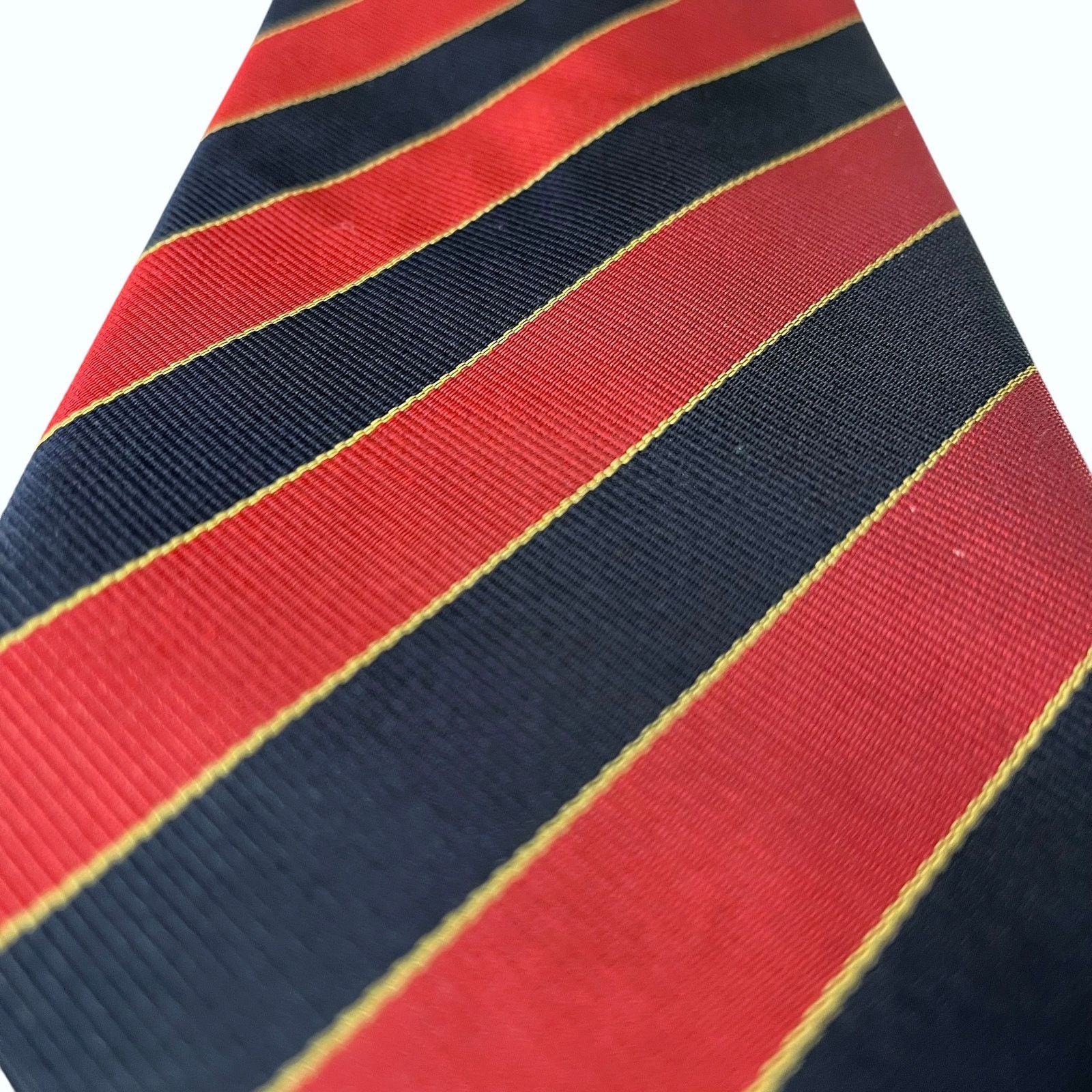 Ermenegildo Zegna Ermenegildo Zegna Regimental Striped Red Navy Blue Silk Tie Size ONE SIZE - 10 Thumbnail