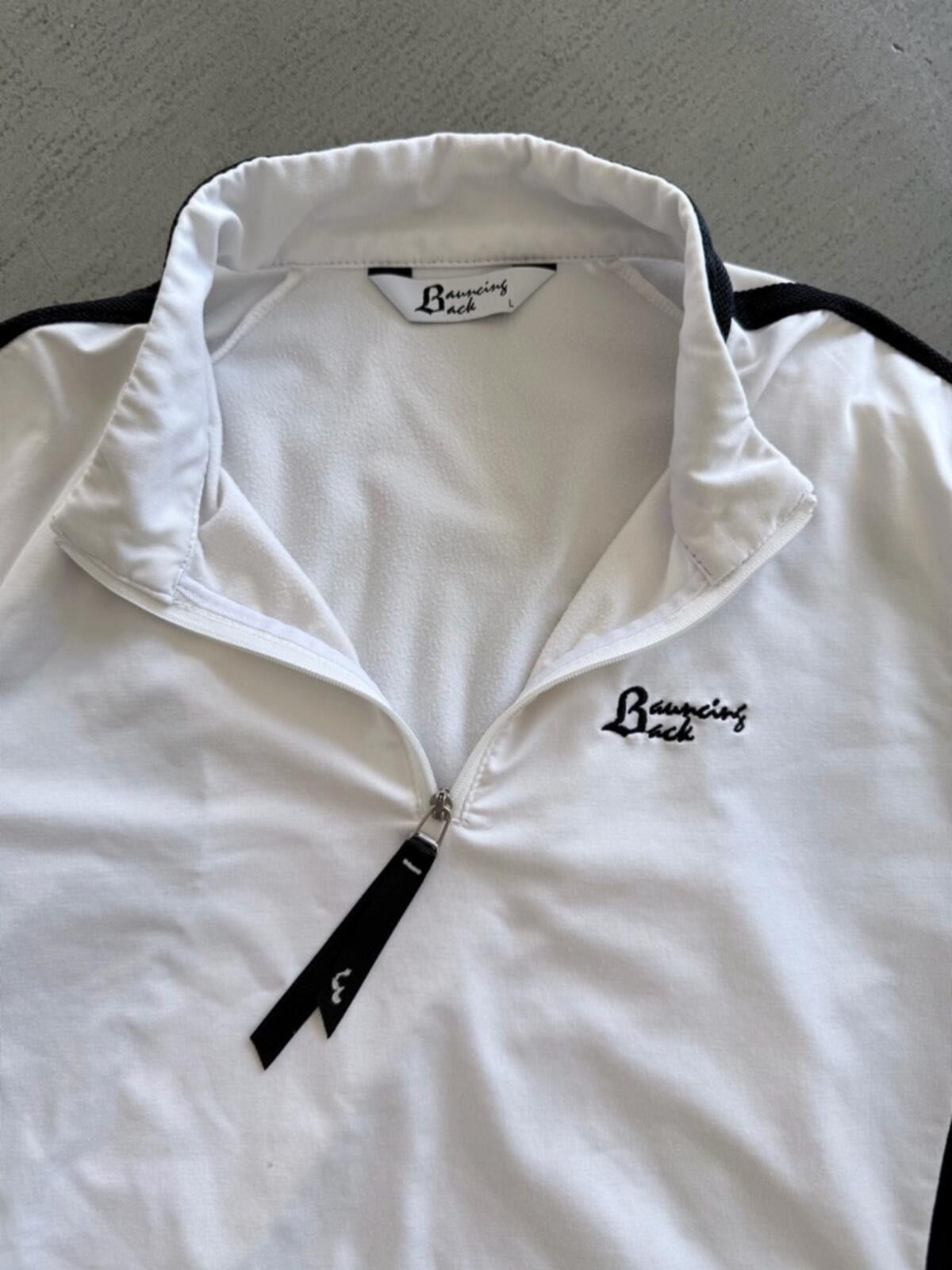 Wilson Bouncing Back / Golf Zip Top / White Black / Korean Brand Size L / US 10 / IT 46 - 5 Thumbnail