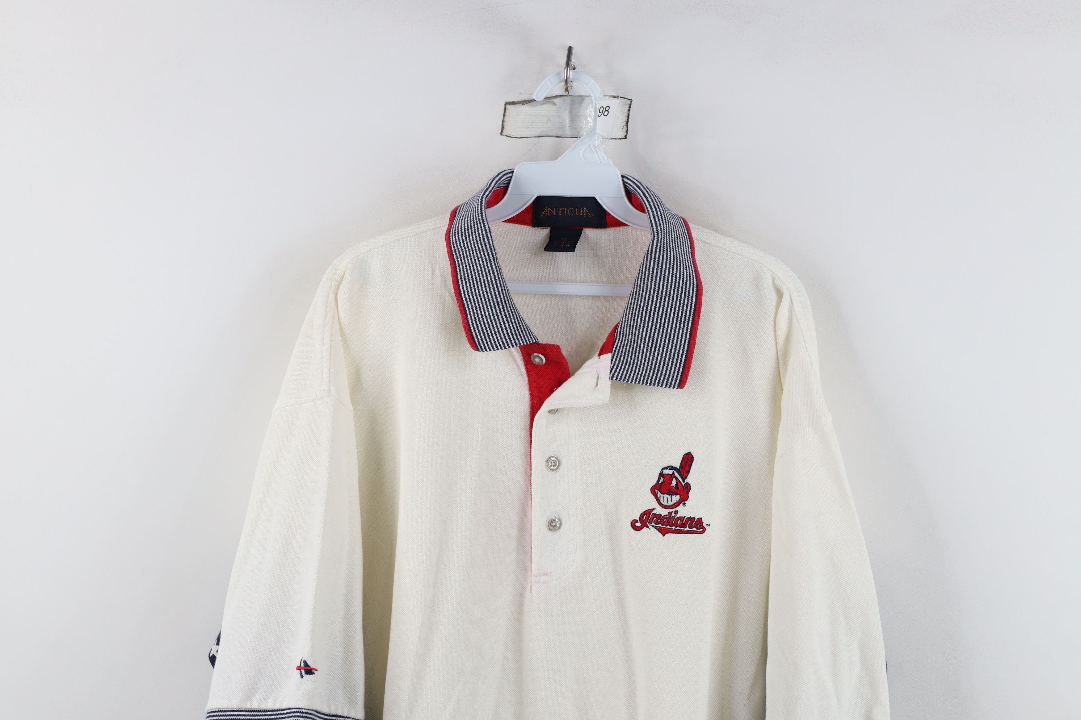 Vintage Vintage 90s Cleveland Indians Baseball USA Flag Polo Shirt Size US XL / EU 56 / 4 - 2 Thumbnail