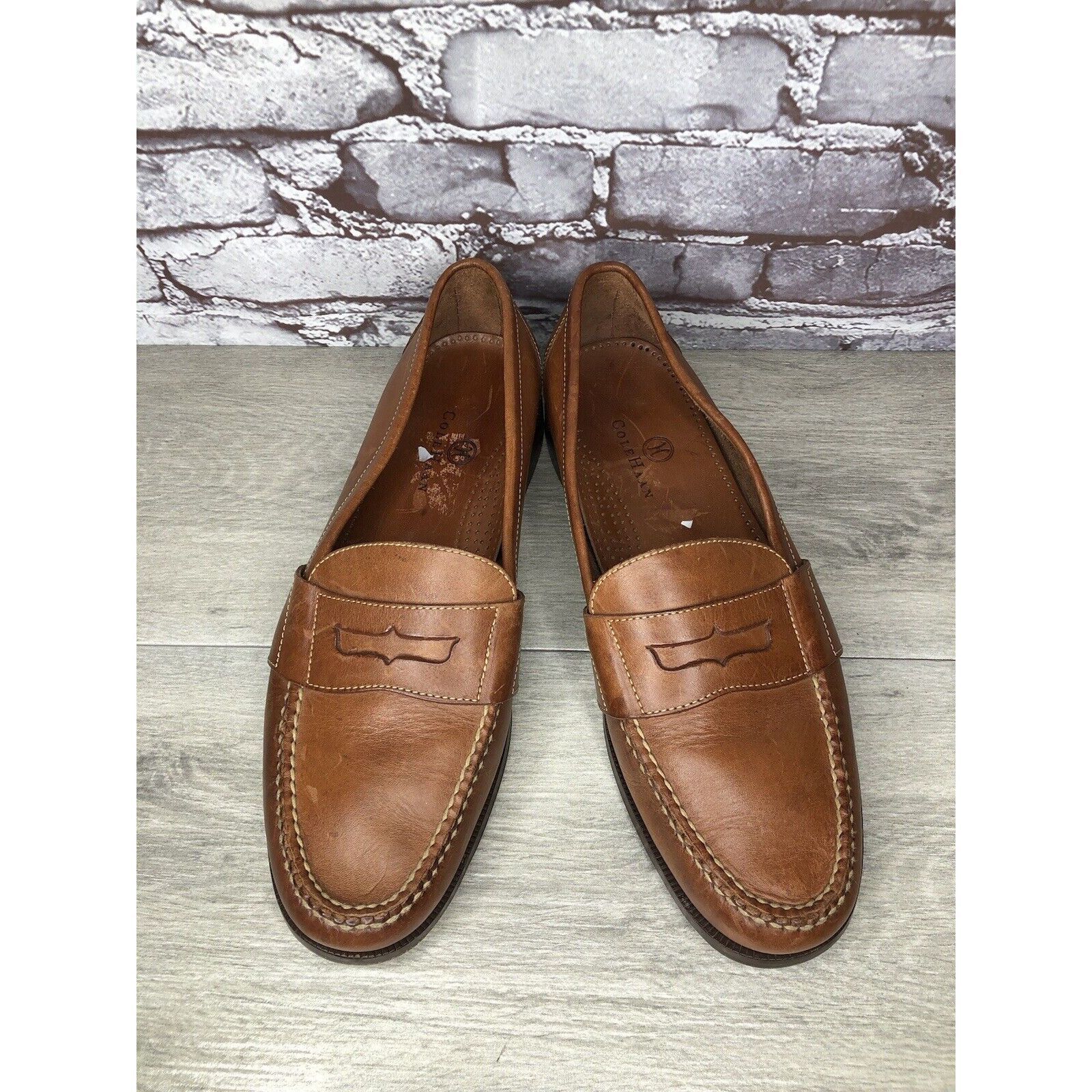 Cole Haan Cole Haan Brown Leather Slip On Penny Loafers Dress Shoes Me Size US 13 / EU 46 - 14 Thumbnail