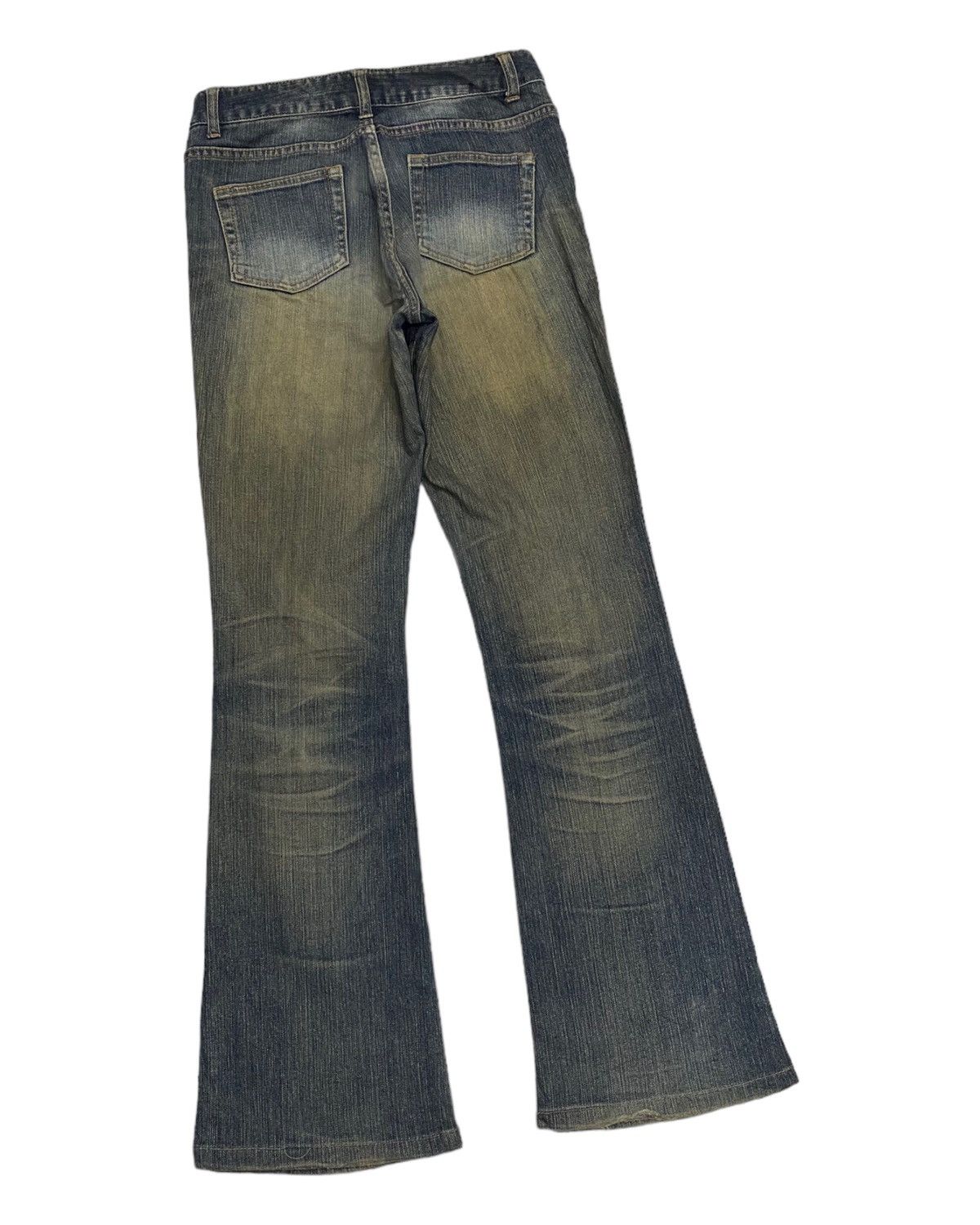 If Six Was Nine FLARED🔥J-HONEY DISTRESSED FLARE DENIM JEANS Size US 27 - 6 Thumbnail