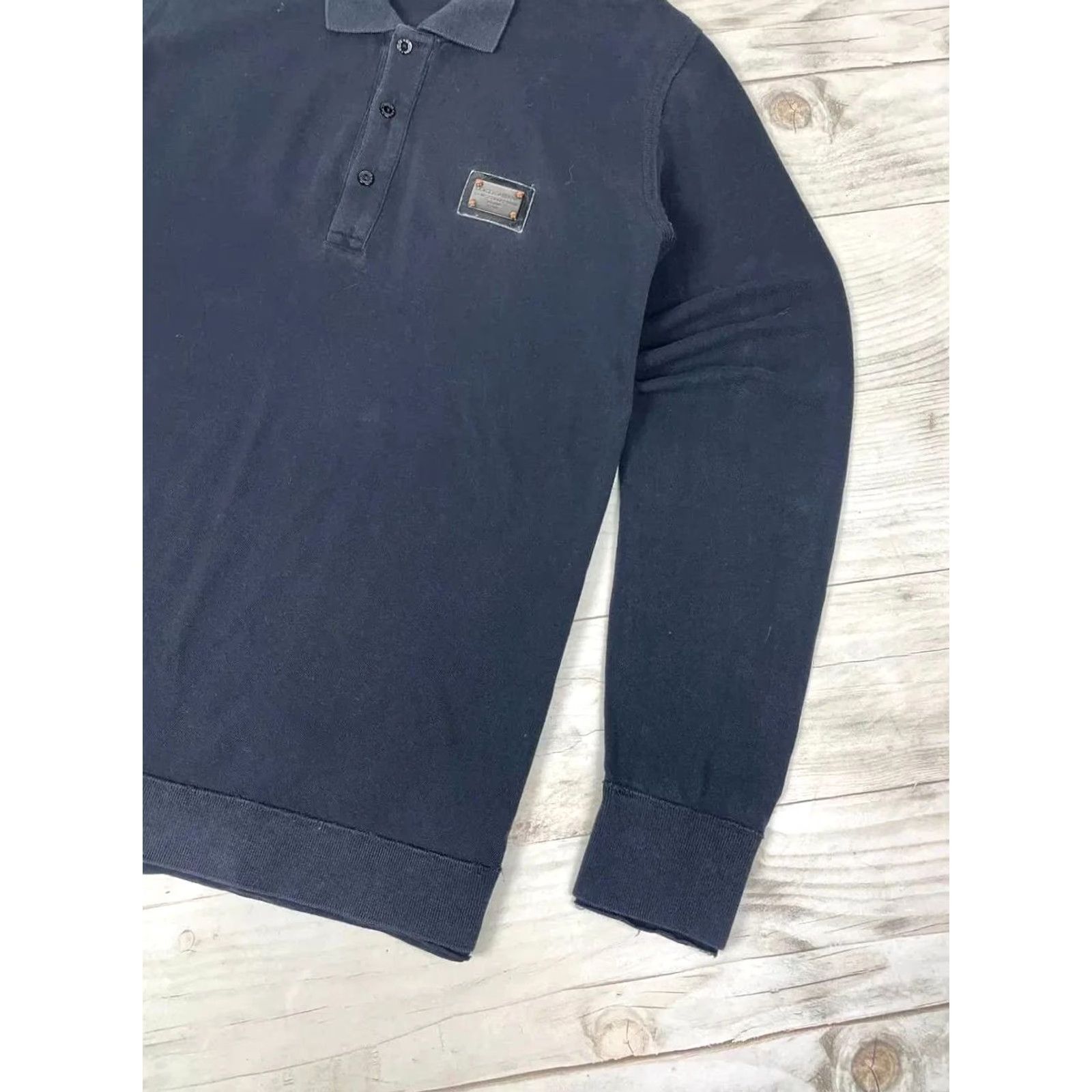 Dolce & Gabbana Dolce&Gabbana Polo Shirt XL Black Long Sleeve Men Casual Cotton Logo Vintage: No Size US XL / EU 56 / 4 - 6 Thumbnail