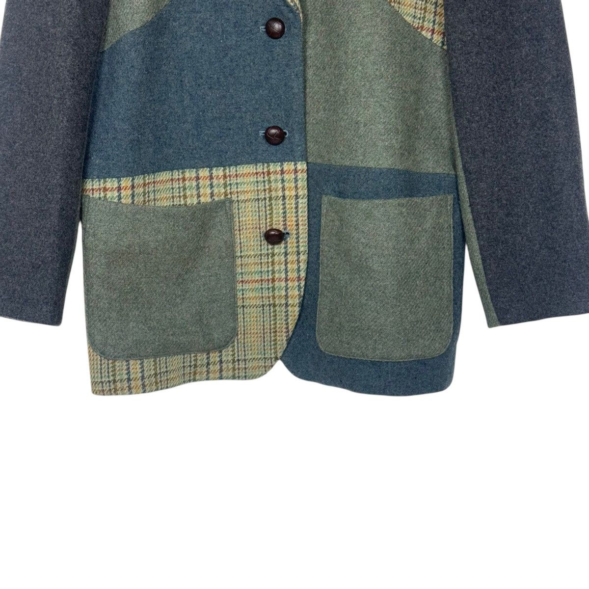 Japanese Brand Japanese Patchwork Wool Blazer Size 42R - 5 Thumbnail