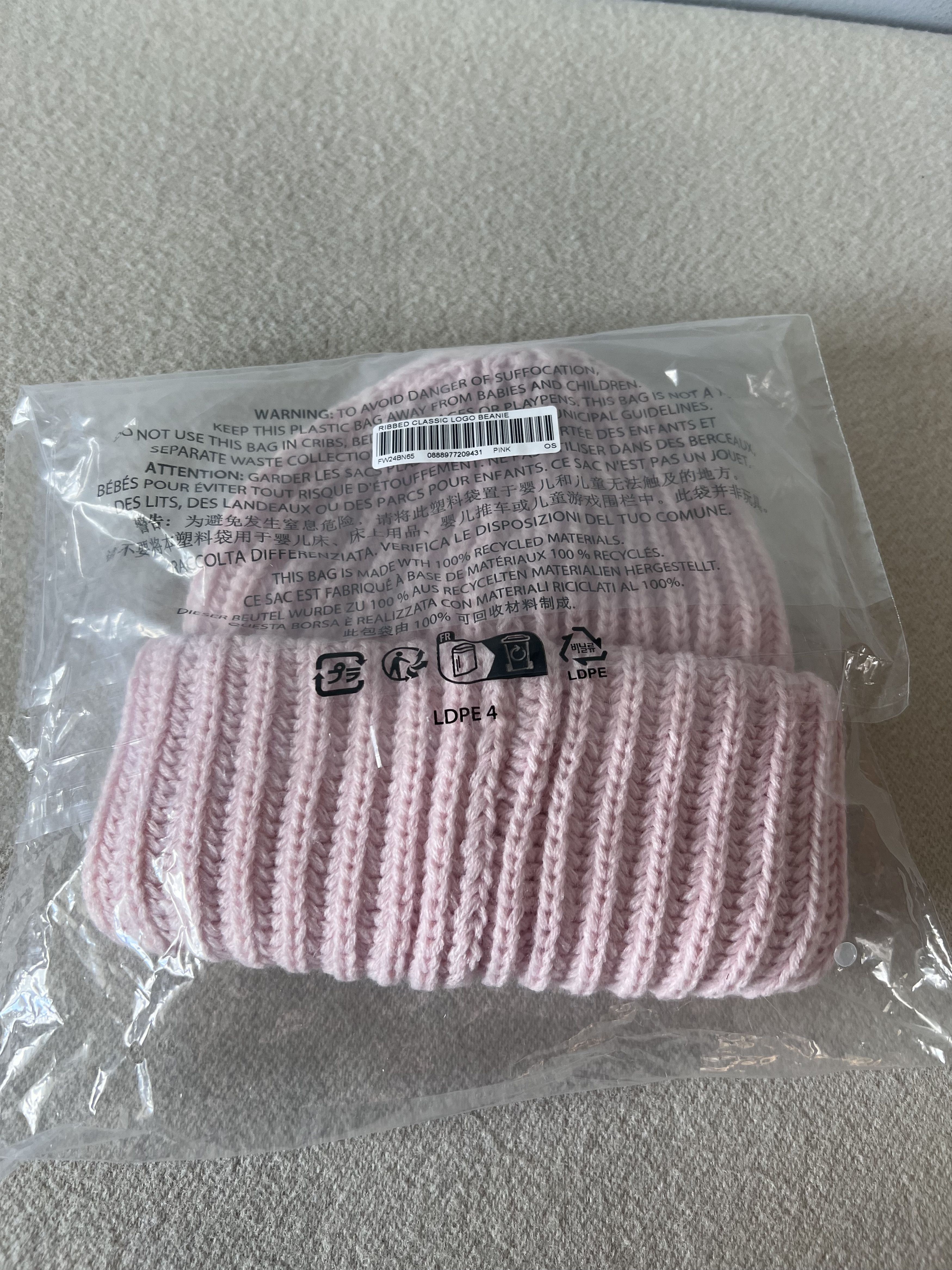 Supreme Supreme Ribbed Classic Logo Beanie in Pink Size ONE SIZE - 2 Thumbnail