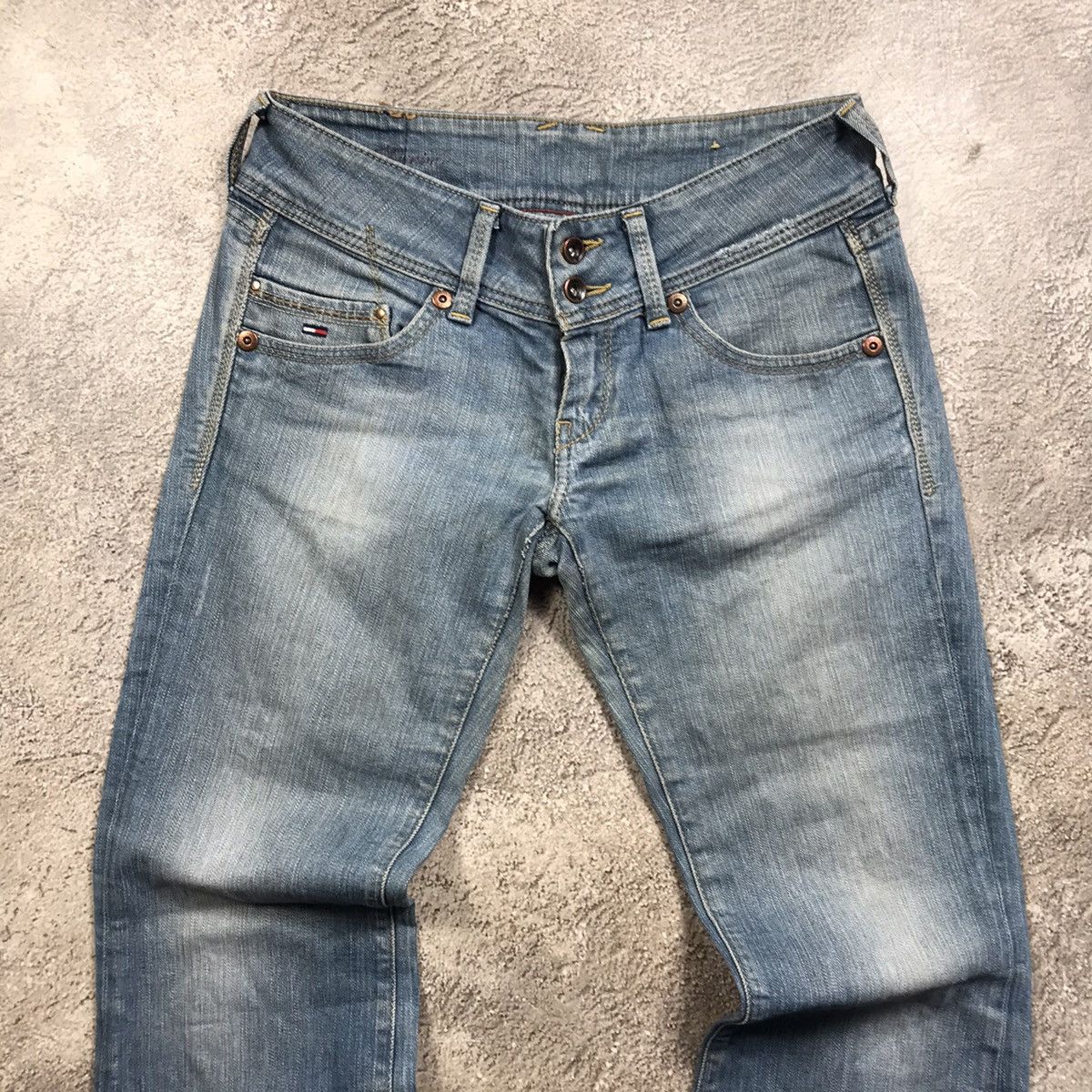 Vintage Vintage 90s Baggy Wide Leg Distressed Jeans Grunge Y2K 27 Size 27" / US 4 / IT 40 - 3 Thumbnail