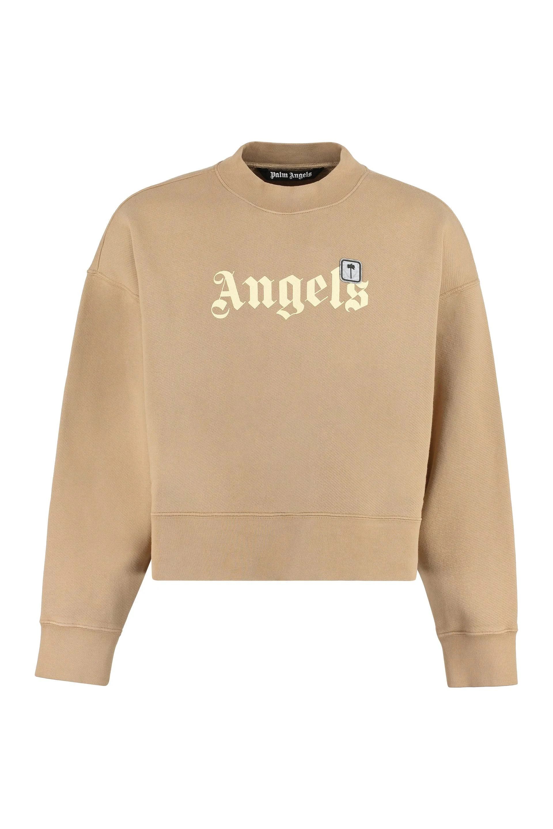 image of Palm Angels O1Mle0424 Long-Sleeve Sweatshirt In Beige, Men's (Size XS)