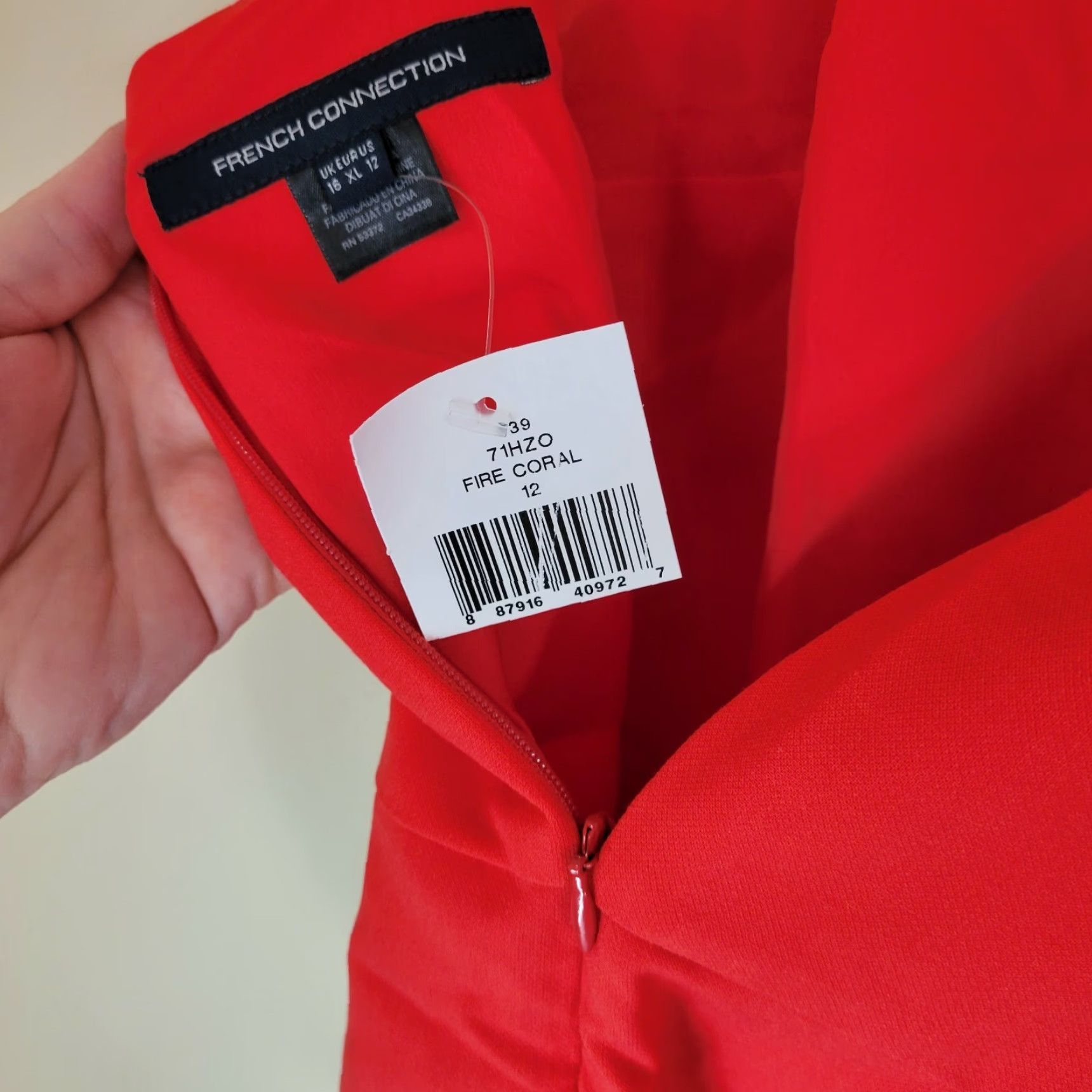 French Connection French Connection Dress Womens Size 12 A-Line Mini Square Neck Fire Coral Red Orange Pink Velvet? Size XL / US 12-14 / IT 48-50 - 6 Thumbnail
