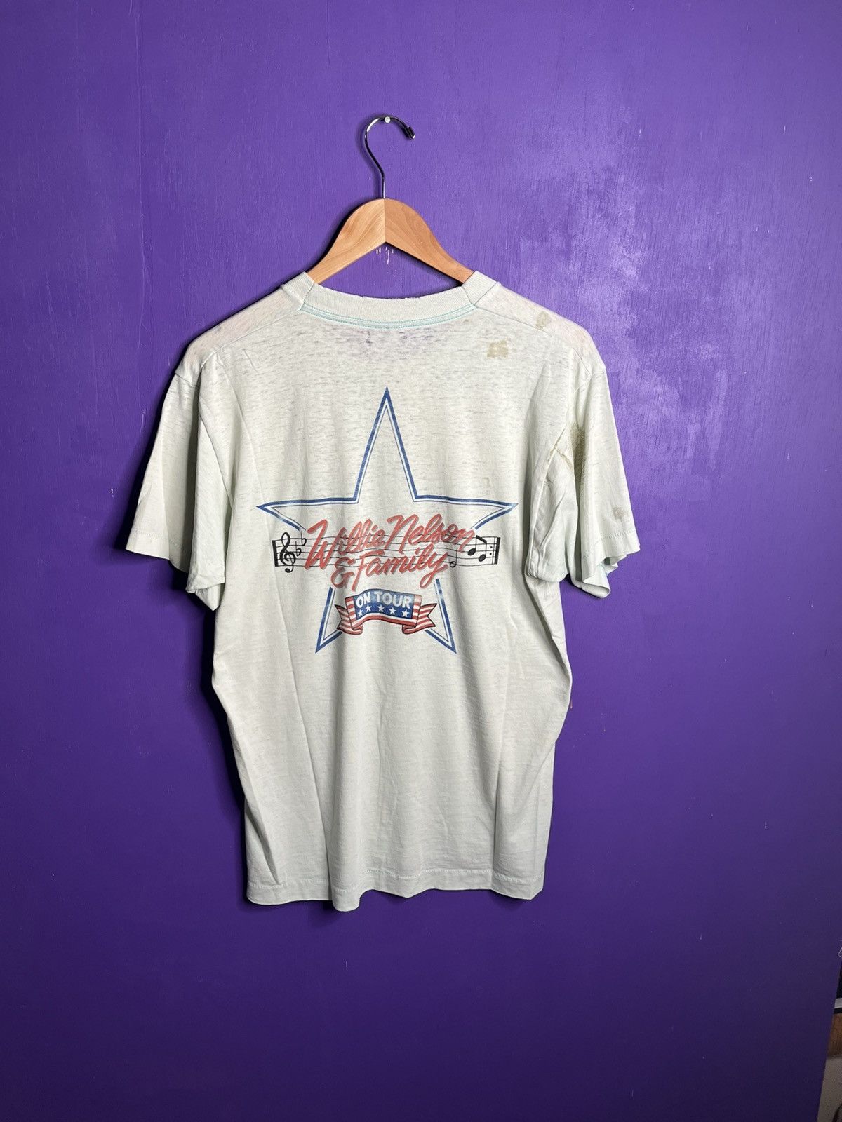 Band Tees × Vintage Vintage 90s Willie Nelson on tour Mt. Rushmore t-shirt Size US L / EU 52-54 / 3 - 2 Thumbnail