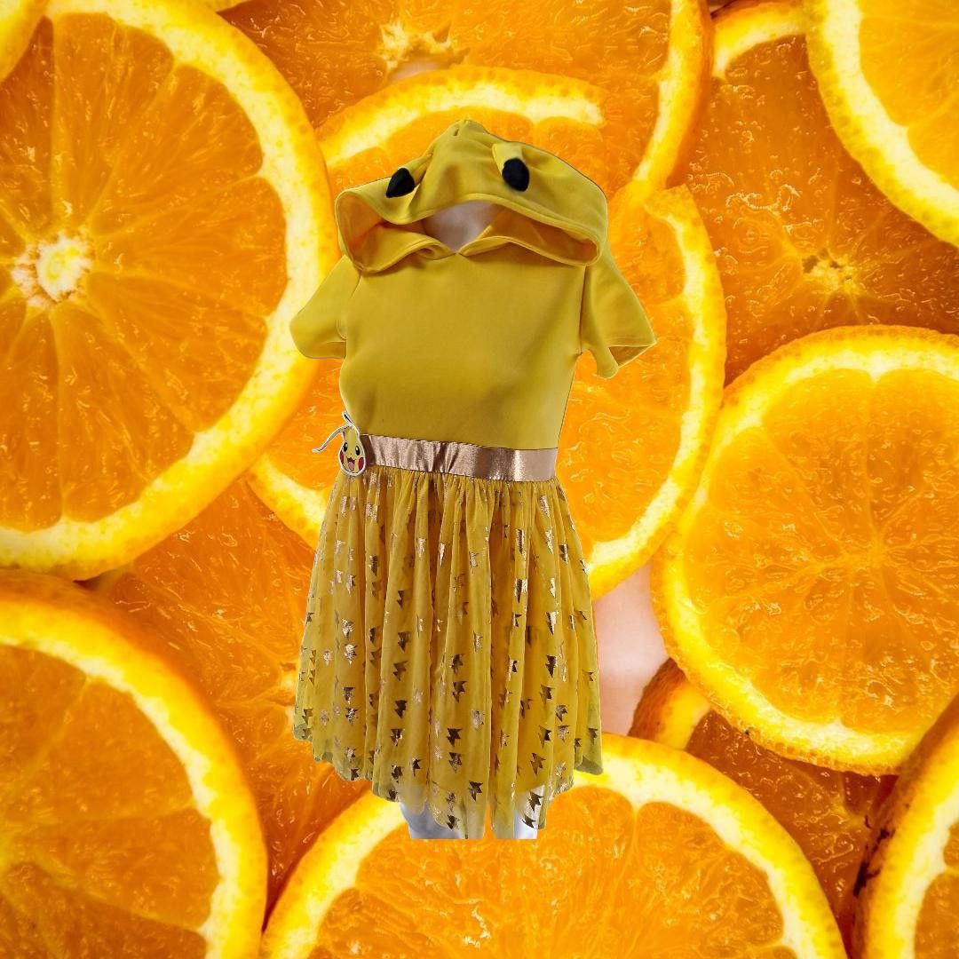 Other Pokémon Hooded Dress Girls Yellow Pikachu Character Layered Size ONE SIZE - 3 Thumbnail