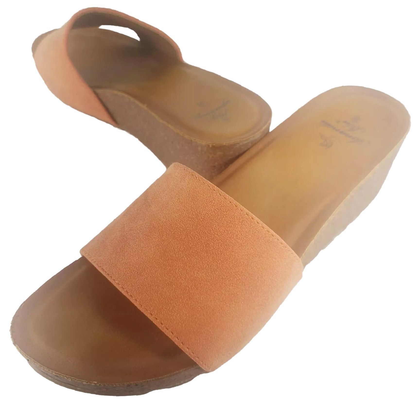 CAMILLA Amanda Blu Camila Slide Sandal Women's 9B Orange Crossover Wedge Heel Casual Comfort Spring Summer Slip On Size US 9 / IT 39 - 2 Thumbnail