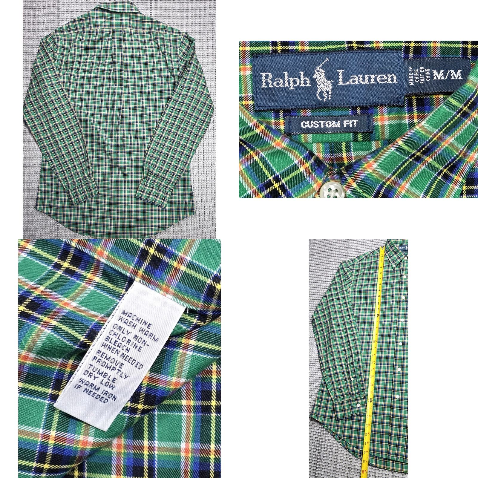 Polo Ralph Lauren Polo Ralph Lauren Green Vibrant Plaid Long Sleeve Button Up Shirt M Custom Twill Madras Vintage Mens Size US M / EU 48-50 / 2 - 8 Thumbnail