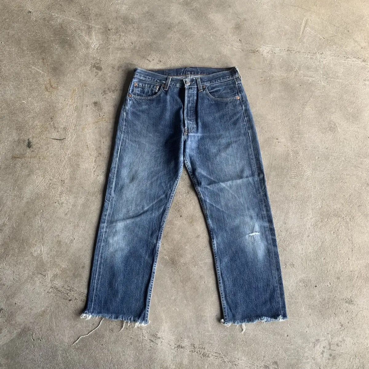 Levi's 1990’s Vtg Levi’s 501 Distressed Denim Ankle Pants Size US 31 - 1 Thumbnail