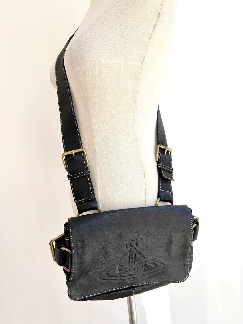Vivienne Westwood Vivienne Westwood size os Black leather Saturn shoulder bag Size ONE SIZE - 1 Thumbnail