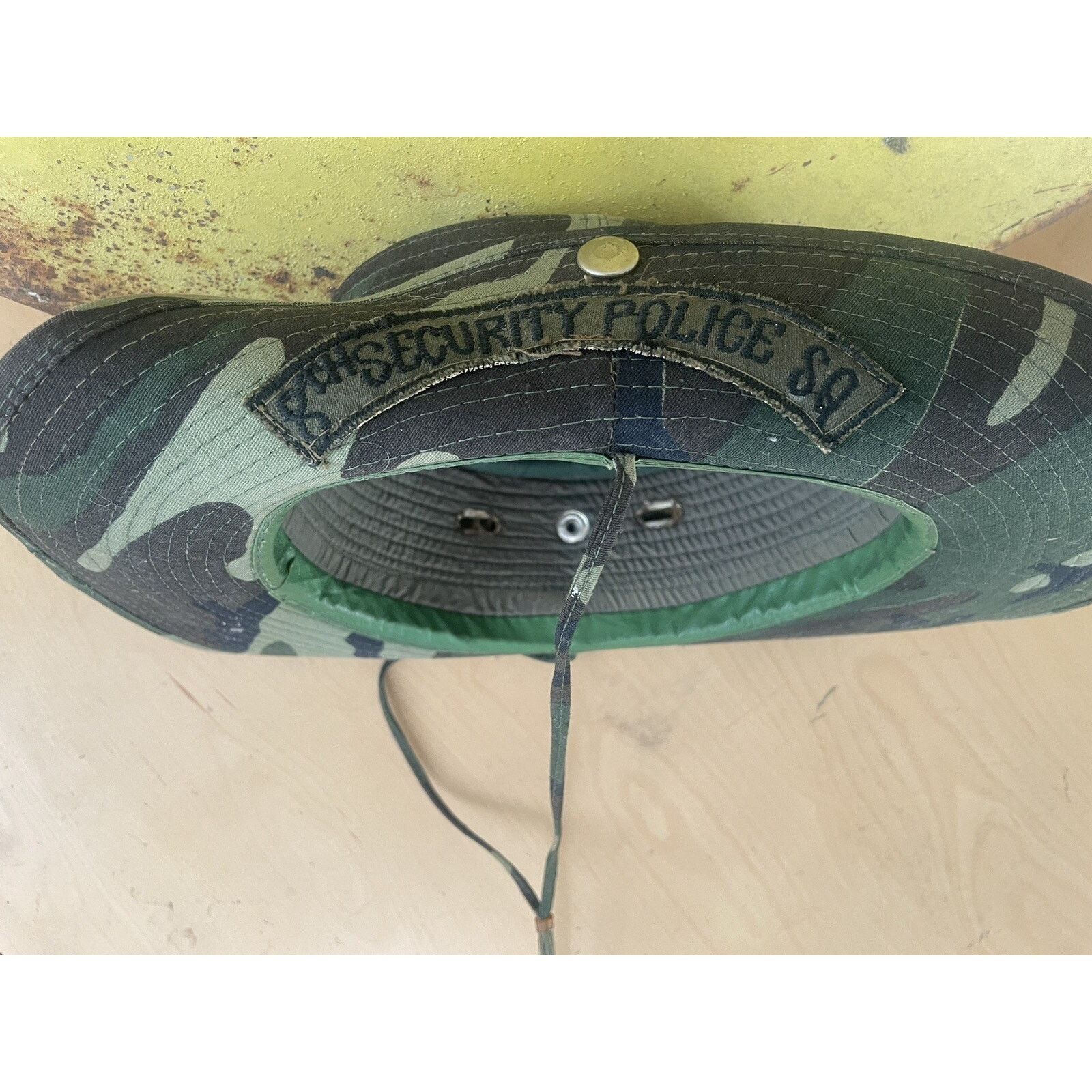 Vintage Authentic Vietnam Camouflage Boonie Hat 8th Security Police Size ONE SIZE - 2 Thumbnail