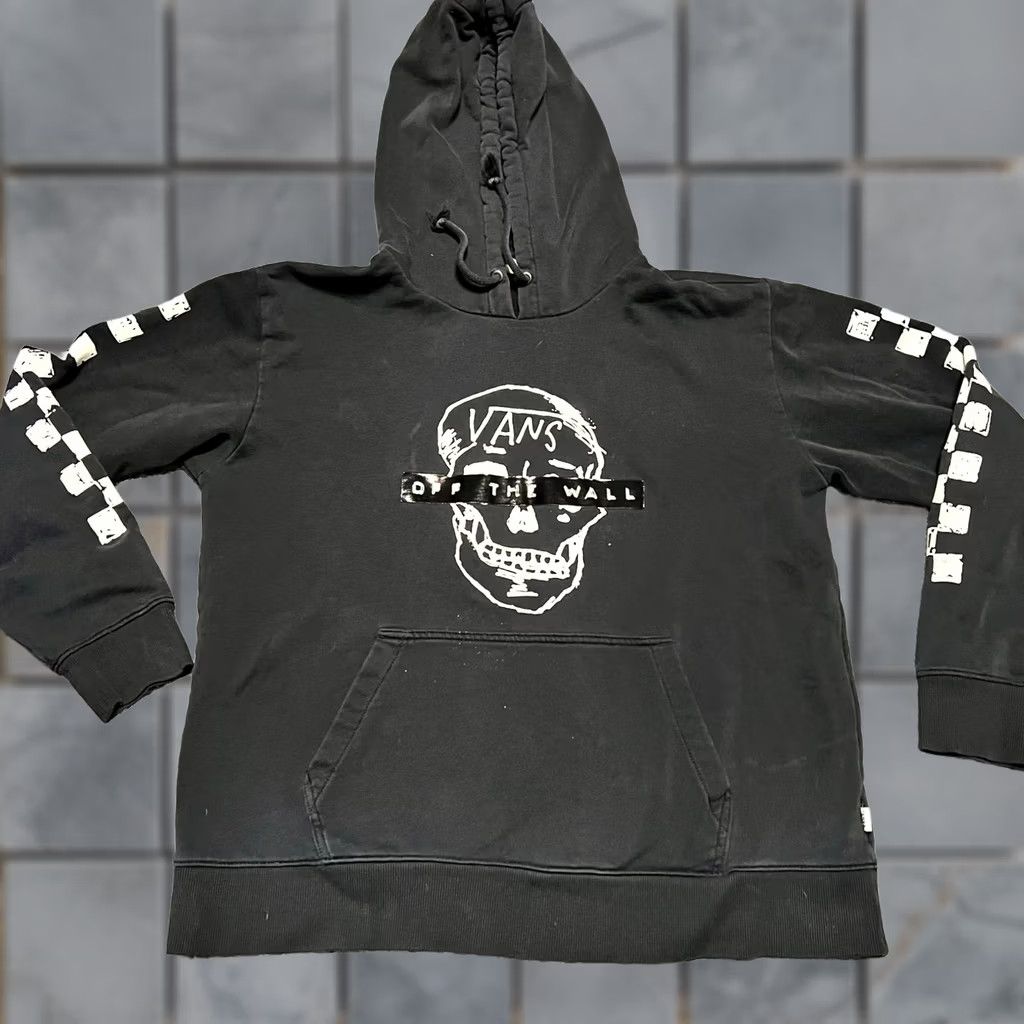 Vans Vans Hoodie Womens Medium Black skull unisex pullover checker Sweatshirt Size M / US 6-8 / IT 42-44 - 1 Thumbnail