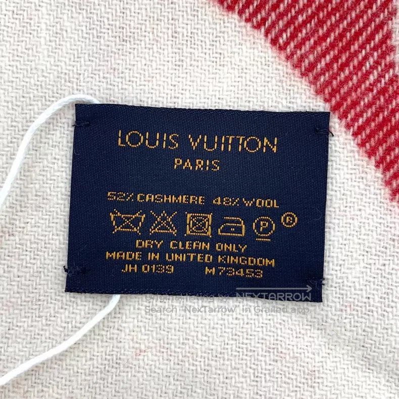Louis Vuitton Louis Vuitton Red logo presbyopic printed cashmere fringe Size ONE SIZE - 7 Thumbnail