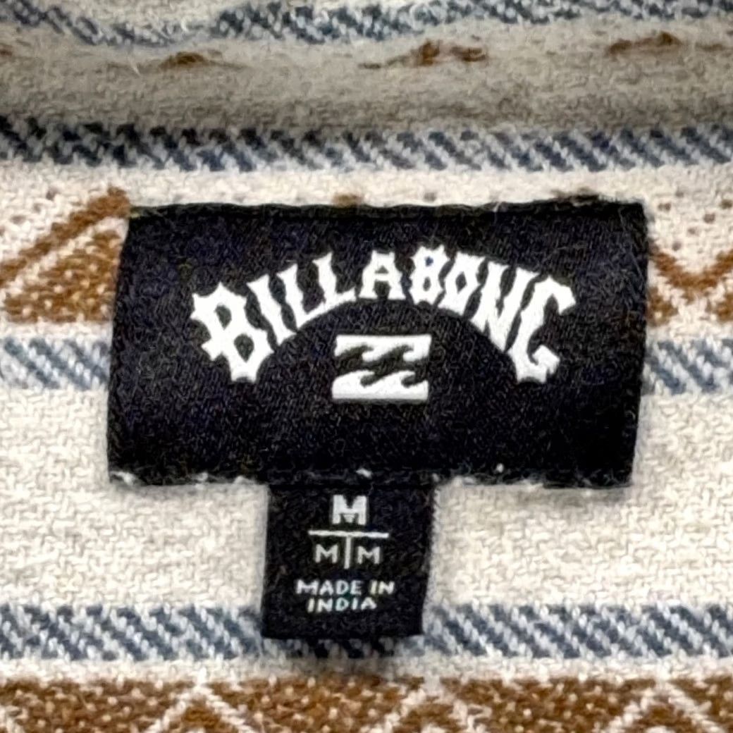 Billabong Billabong Shirt Adult MEDIUM White Striped Flannel Geometric Surf Size US M / EU 48-50 / 2 - 4 Thumbnail