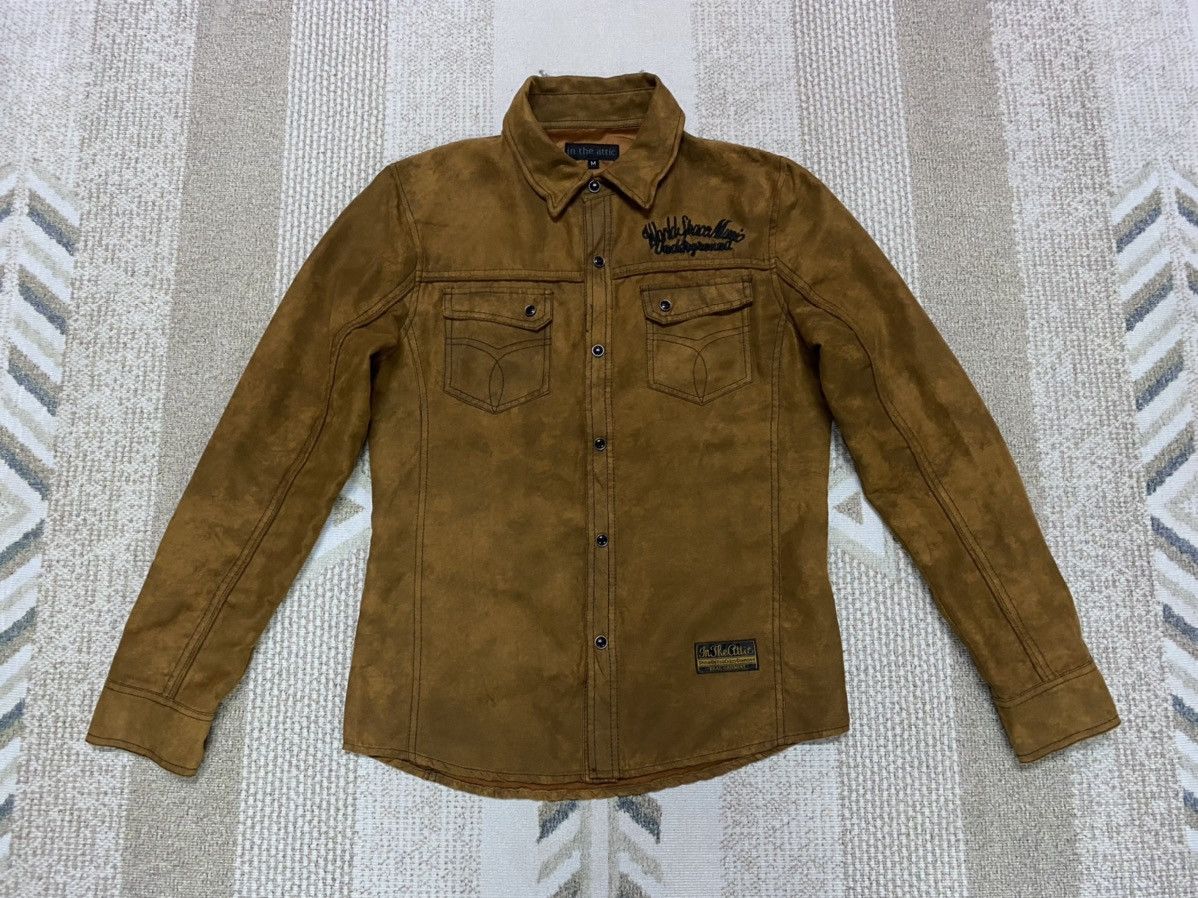If Six Was Nine × In The Attic × Japanese Brand In The Attic Suede Cotton Pearl Snap Button Shirt Size US M / EU 48-50 / 2 - 1 Thumbnail