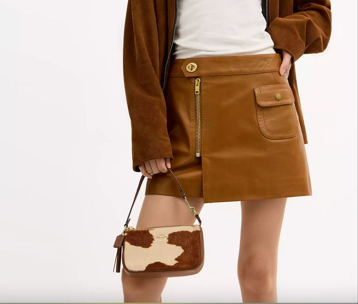 Coach NWT Coach Nolita 19 In Haircalf With Cow Print CDW34 Size ONE SIZE - 10 Thumbnail