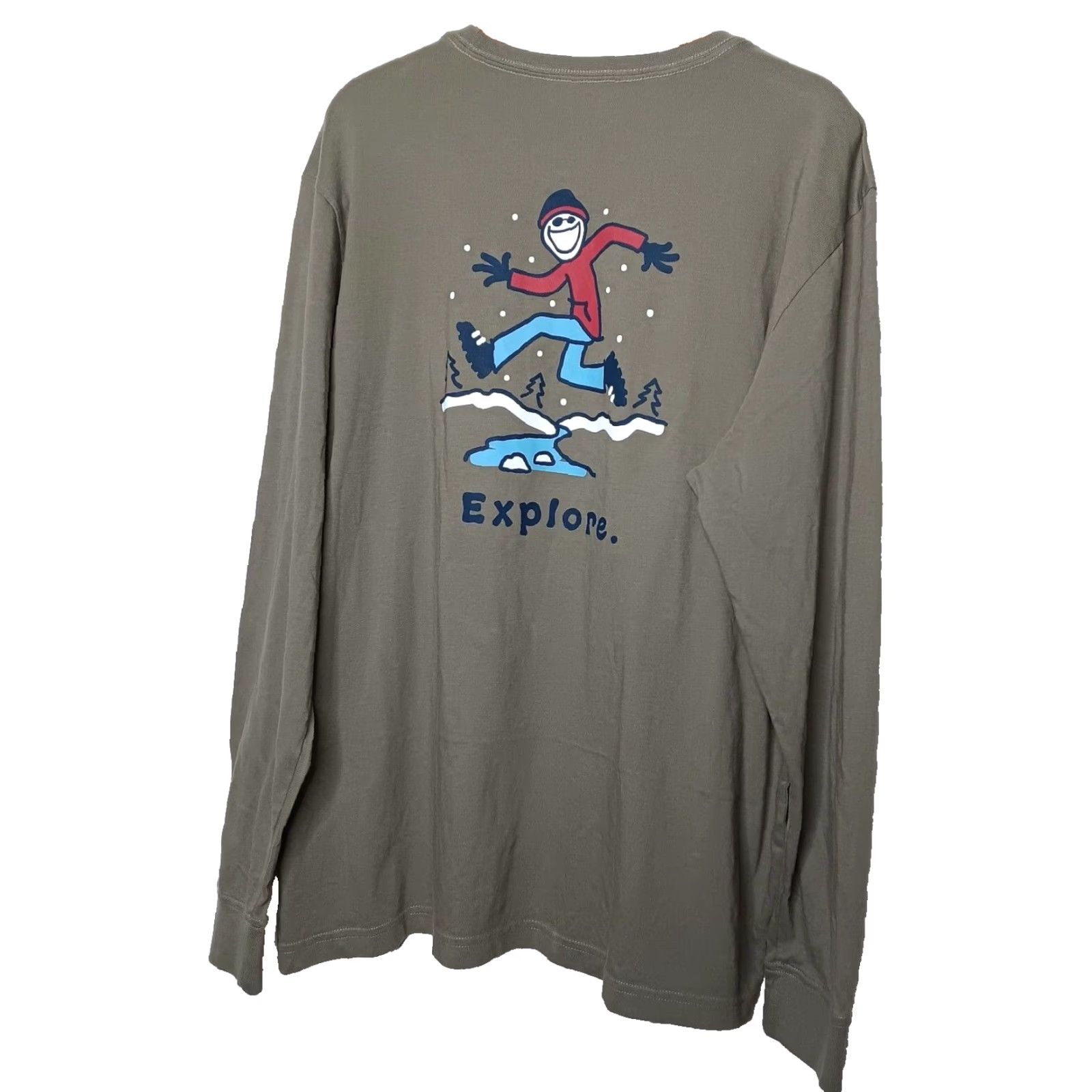 Life is Good Life is Good Shirt Men XL Explore Long Sleeve Army Green Hiking Nature NEW READ Vintage Size US XL / EU 56 / 4 - 2 Thumbnail