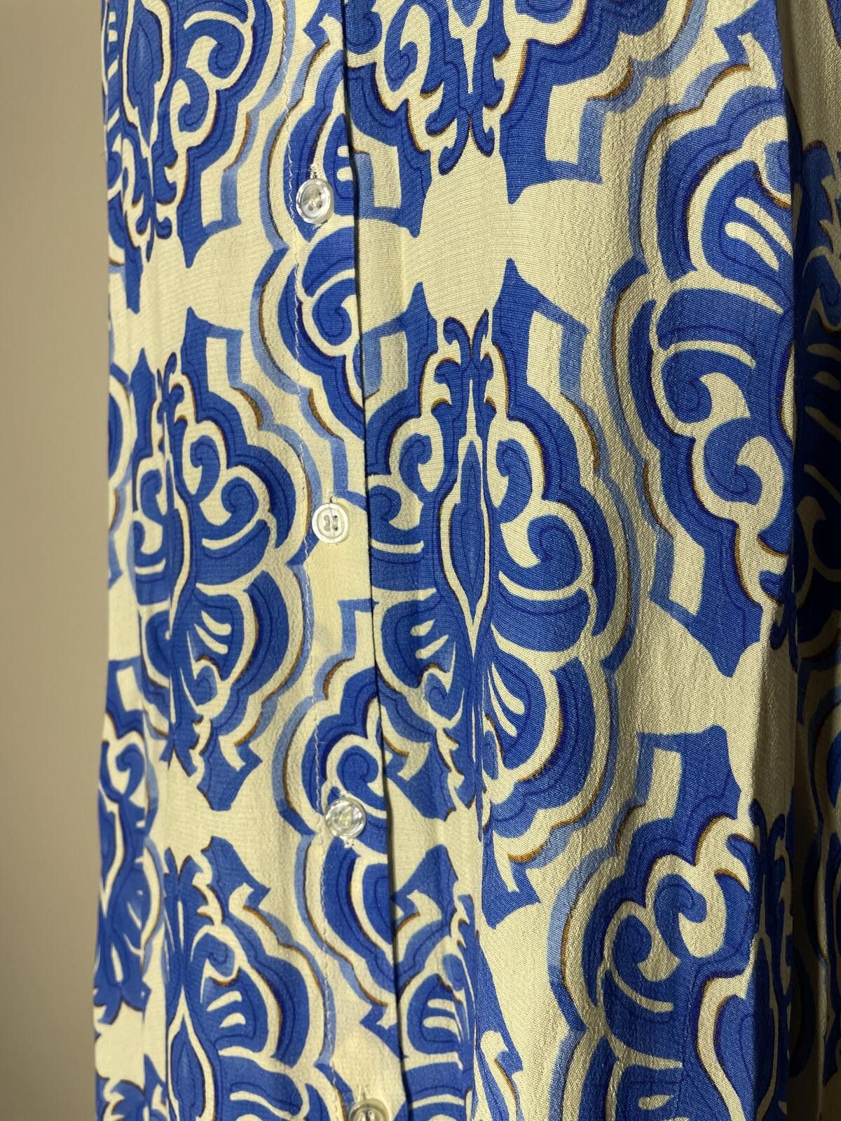 Zara Zara Blue & White Printed Midi Dress Sz S Coastal Grandma Size S / US 4 / IT 40 - 8 Thumbnail