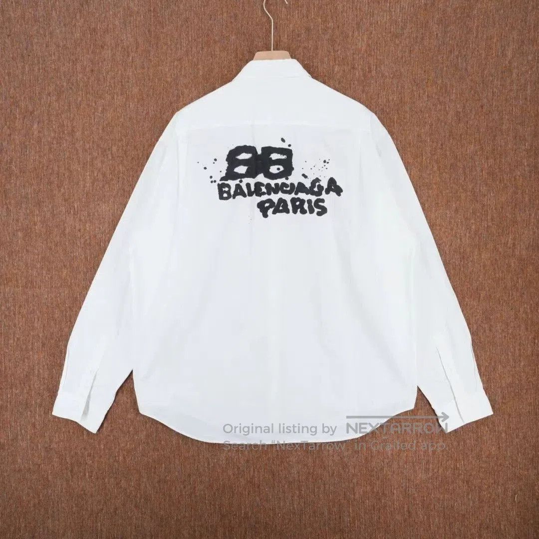 Balenciaga Balenciaga White Ink Letter Shirt. Size US M / EU 48-50 / 2 - 2 Thumbnail