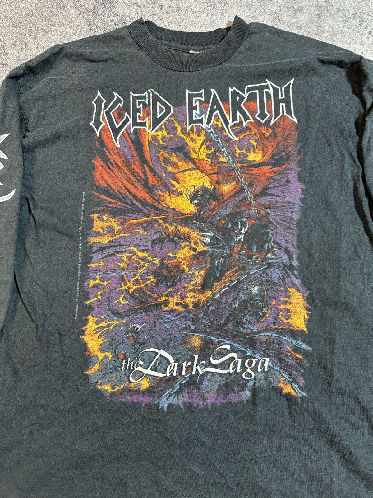 Band Tees × Vintage Vintage Iced Earth The Dark Saga 1996 Long Sleeve Very Rare Size US XL / EU 56 / 4 - 2 Thumbnail