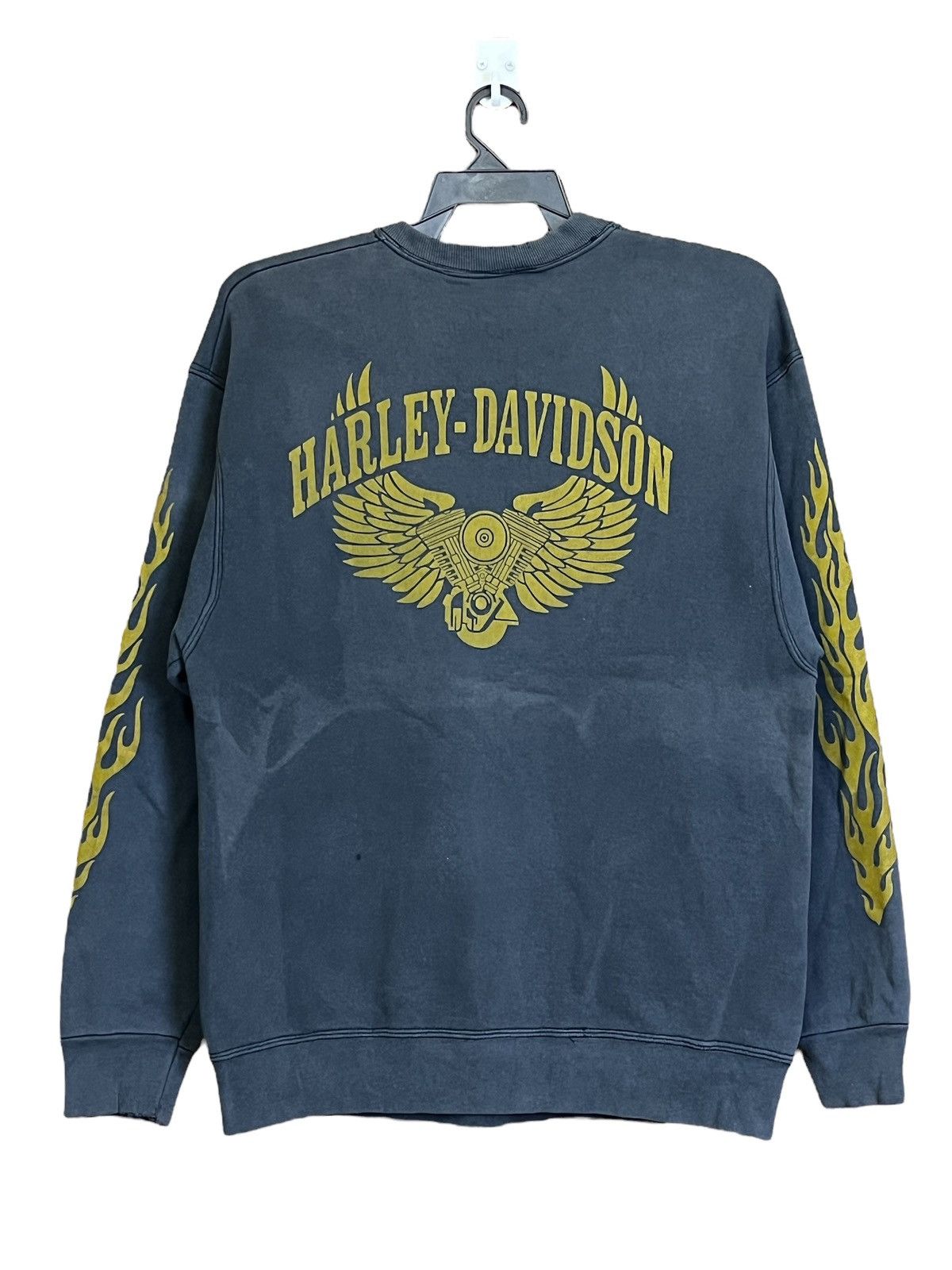 Harley Davidson SICK🔥VINTAGE 90s HARLEY DAVIDSON FLAME DISTRESSED SWEATS Size US L / EU 52-54 / 3 - 2 Thumbnail